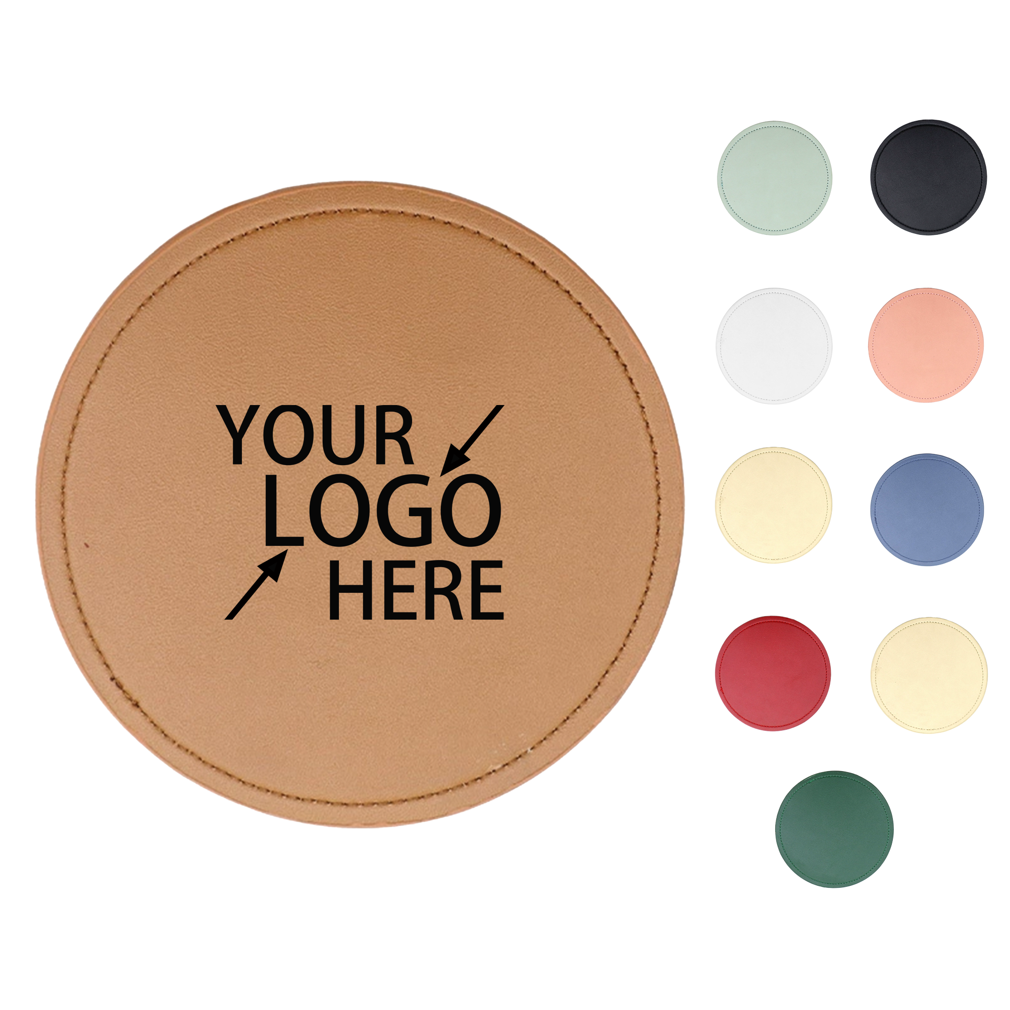 Circular PU Leather Coaster 2