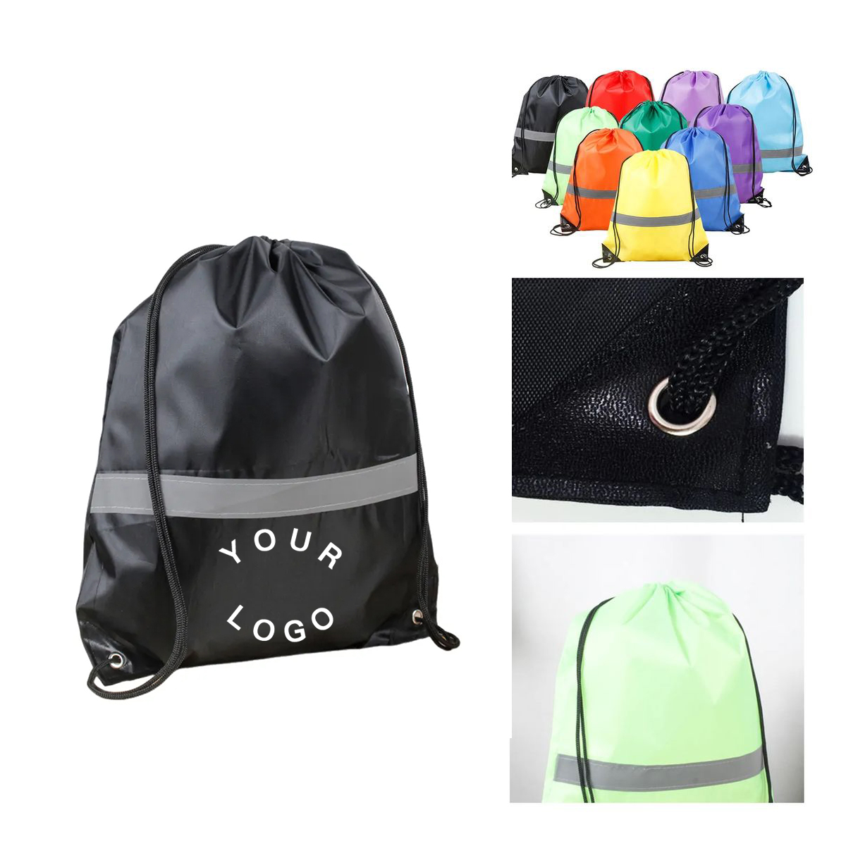 High Visibility Neon Drawstring Bag for Outdoor Use 2