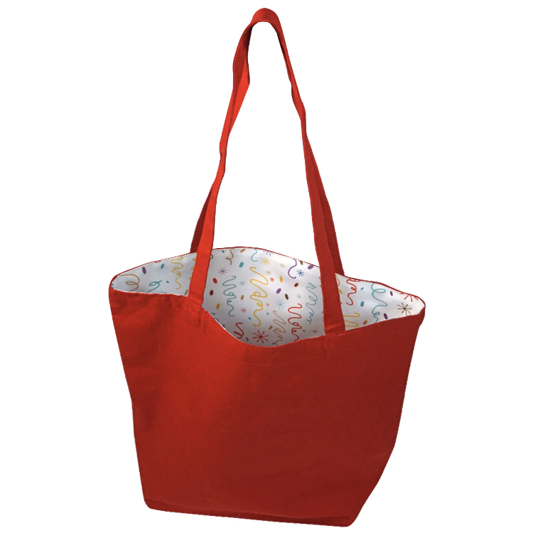 Reversible Red Cotton Tote 2