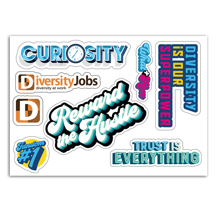 "CustomCut ™" Full Color Custom Shape Removable Vinyl Sticker Sheets (5"x 7") 5