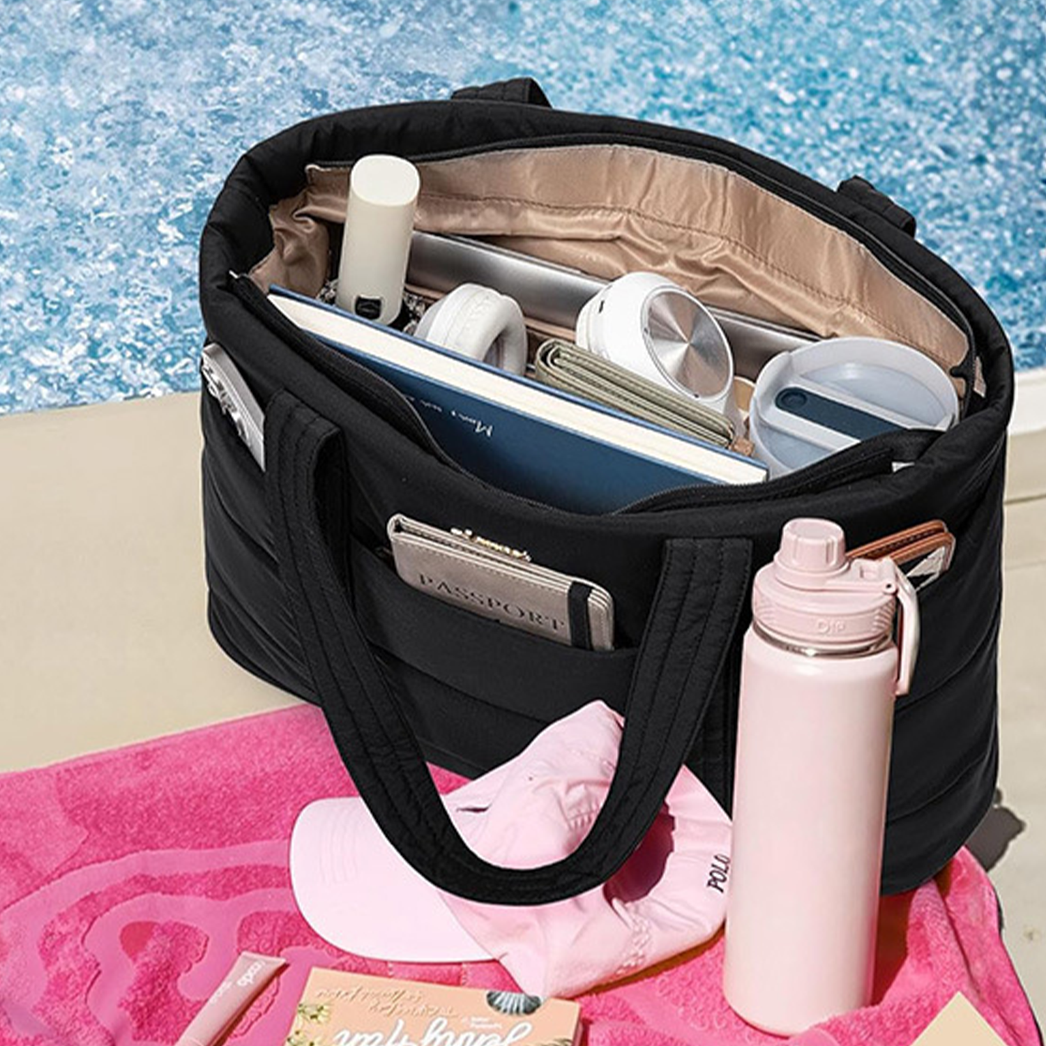 15.6 Inch Lightweight Nylon Puffer Laptop Tote Bag 2