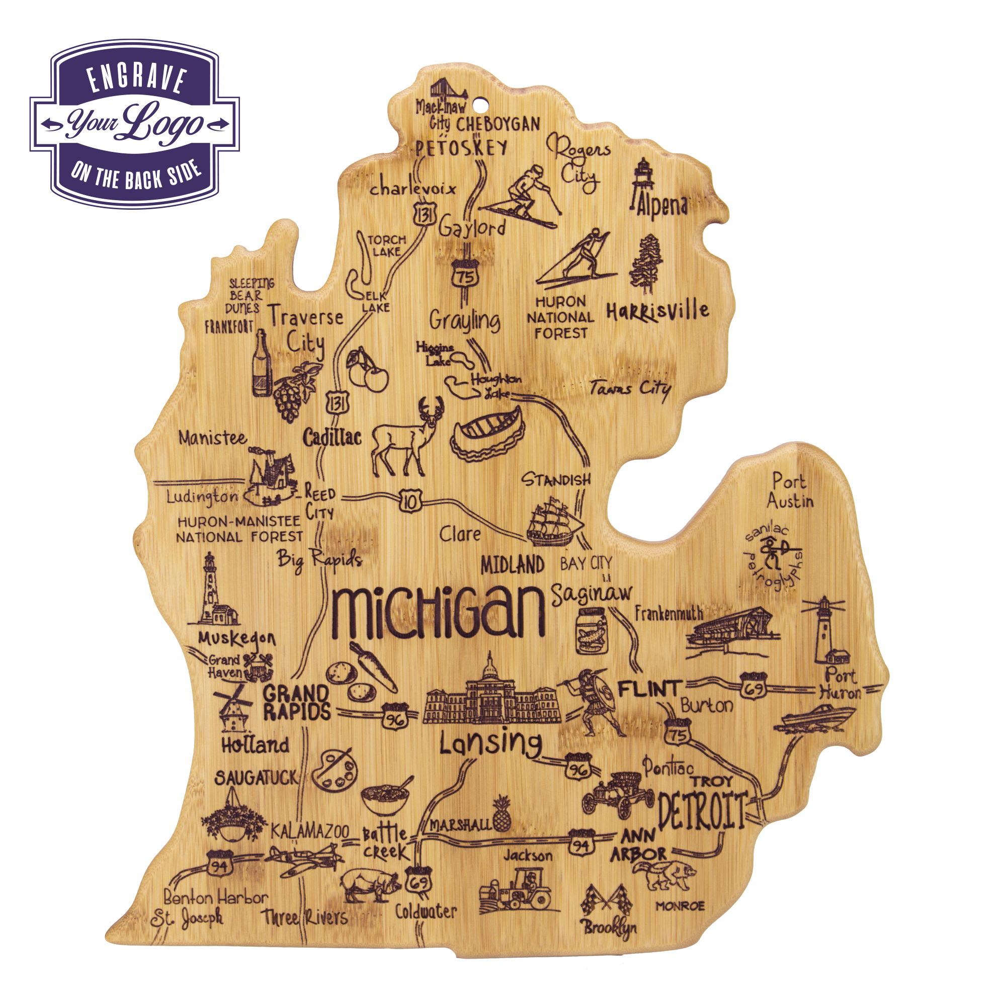 Destination Michigan Mitt Cutting & Serving Board