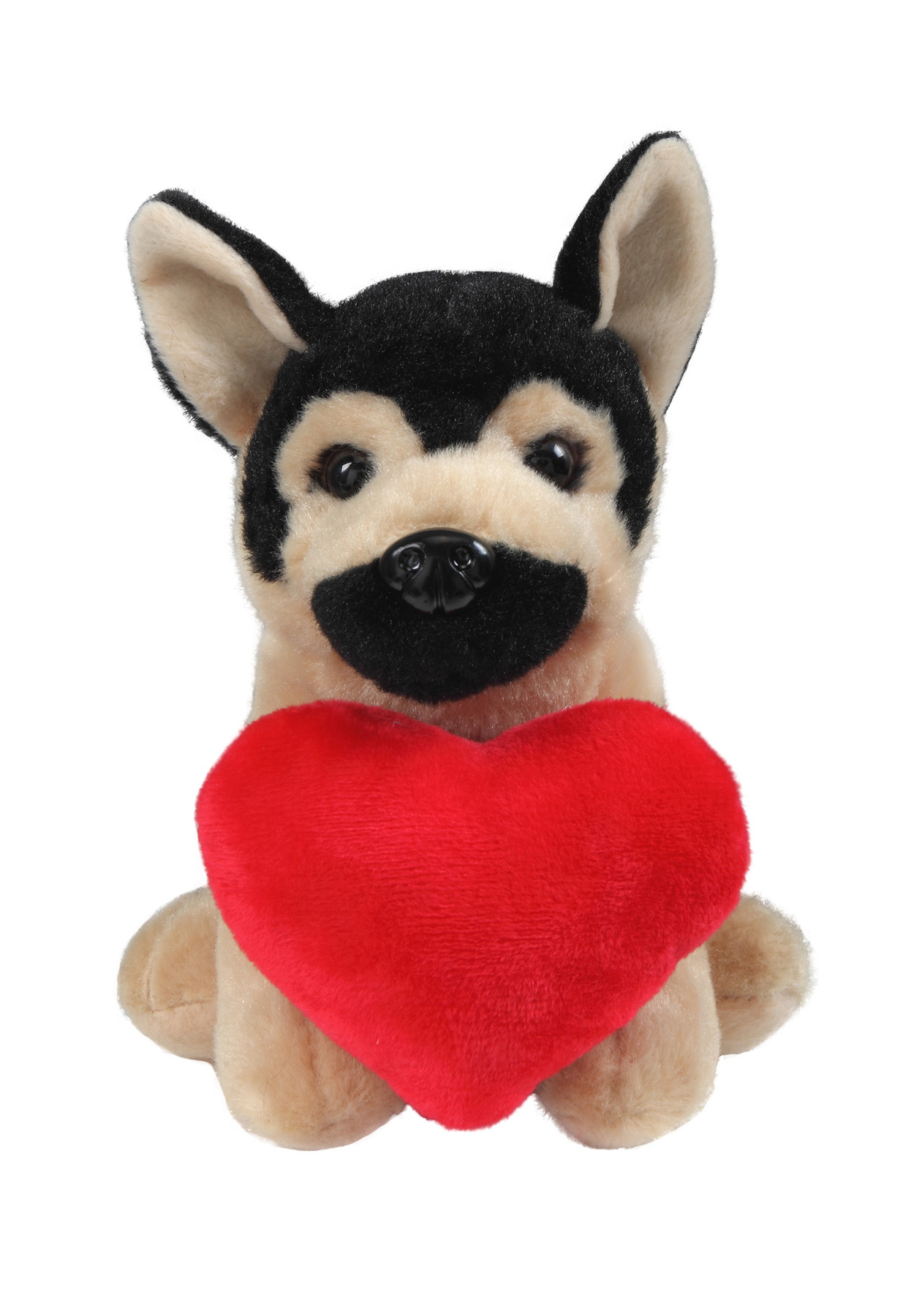 soft plush German Shepard with heart