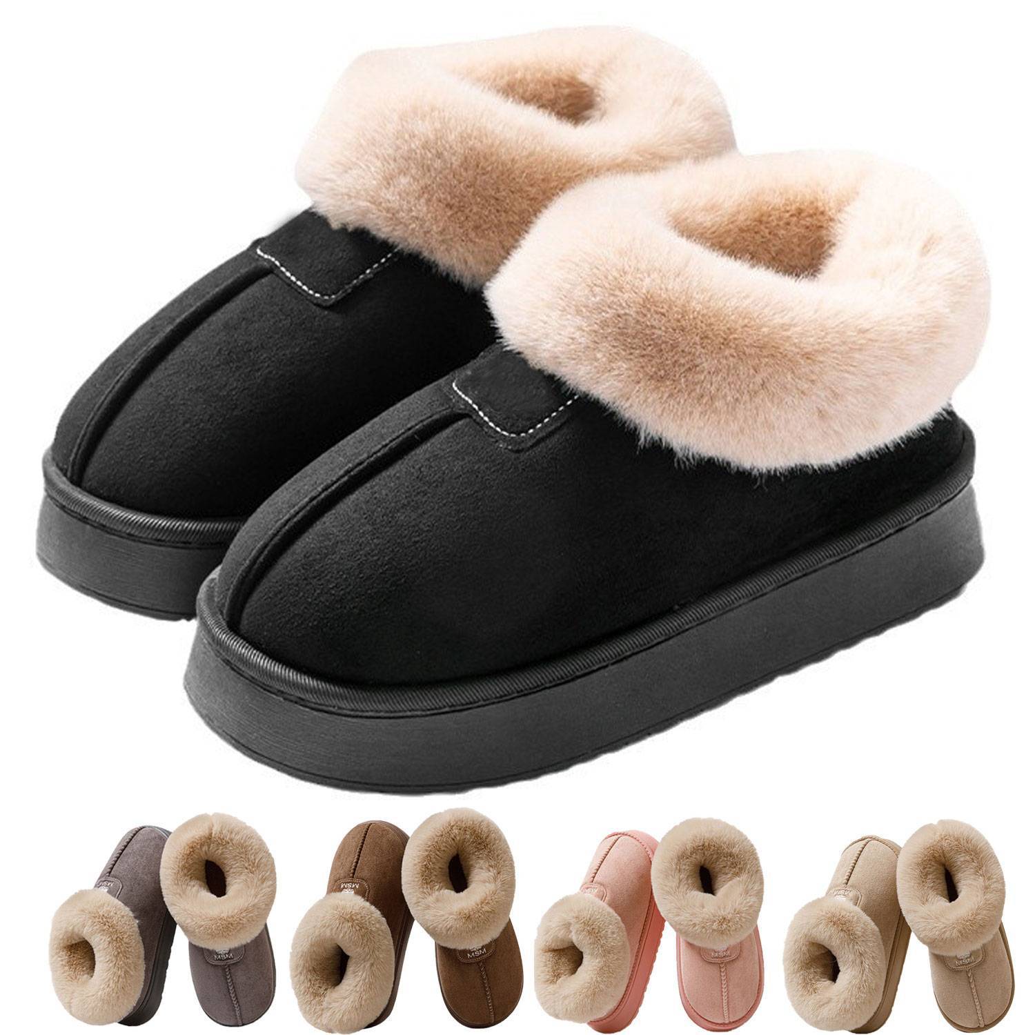 Winter Women Anti Slip Plush Fleece Slipper 10