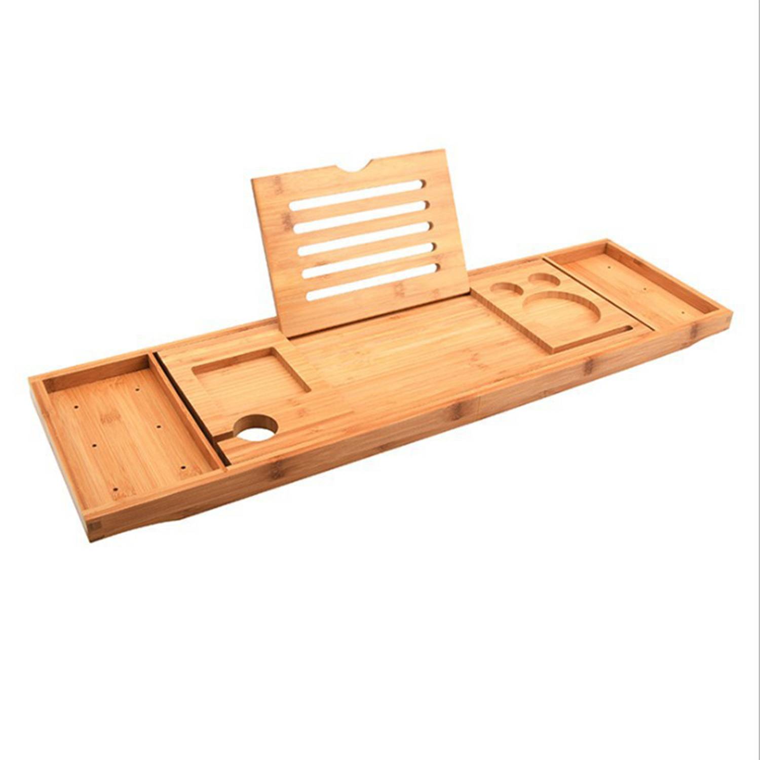 Bamboo Wood Expandable Non-Slip Bathtub Tray 5