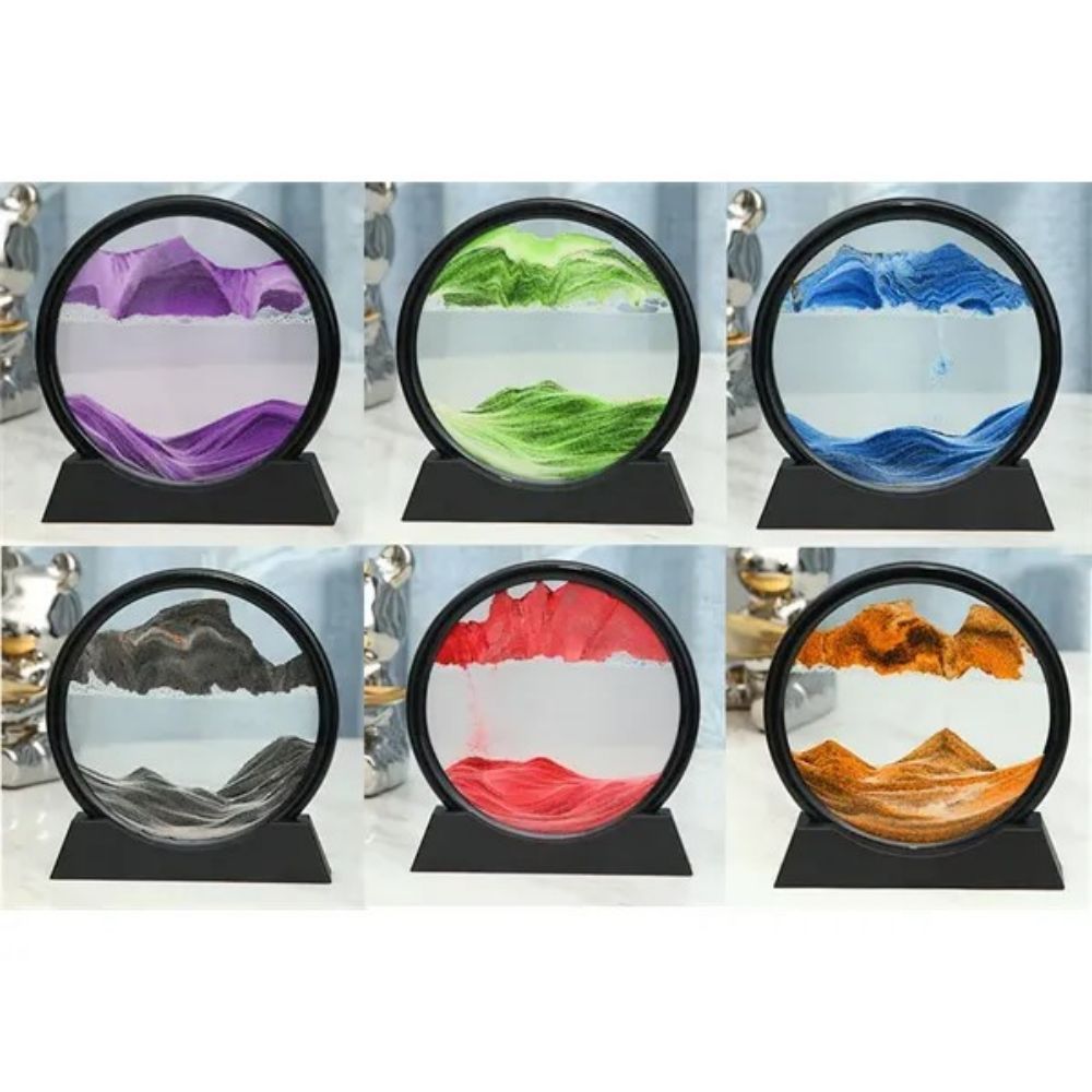 Round Glass 3D Sand Artistic Sandscape for Home,Office 3