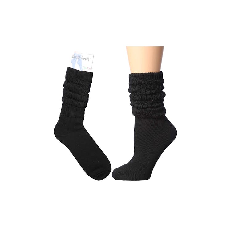 Women's Tipi Toe Slouch Crew Boot Socks Black 9-11 1 Pack 1