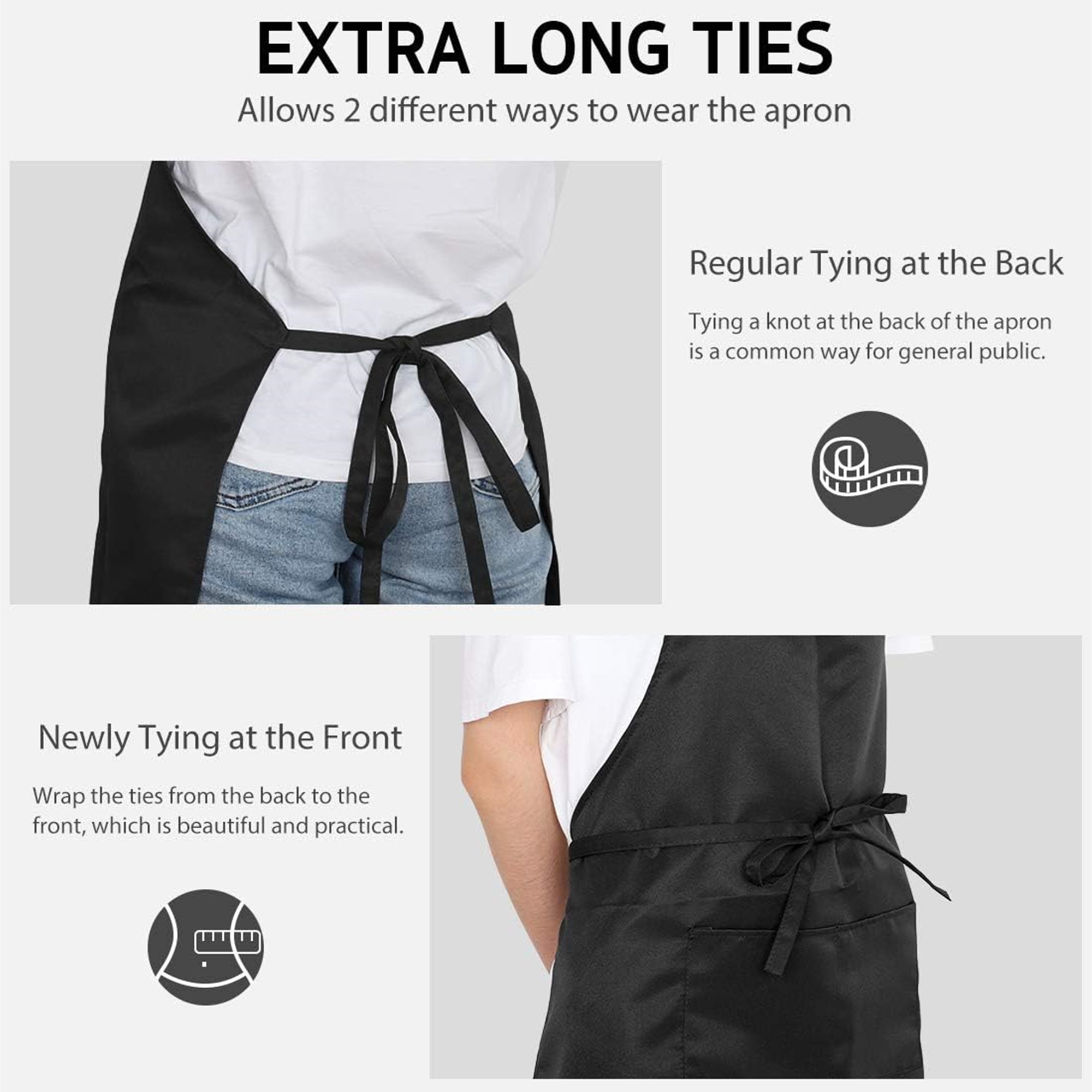 Adjustable Bib Apron With 2 Pockets 5