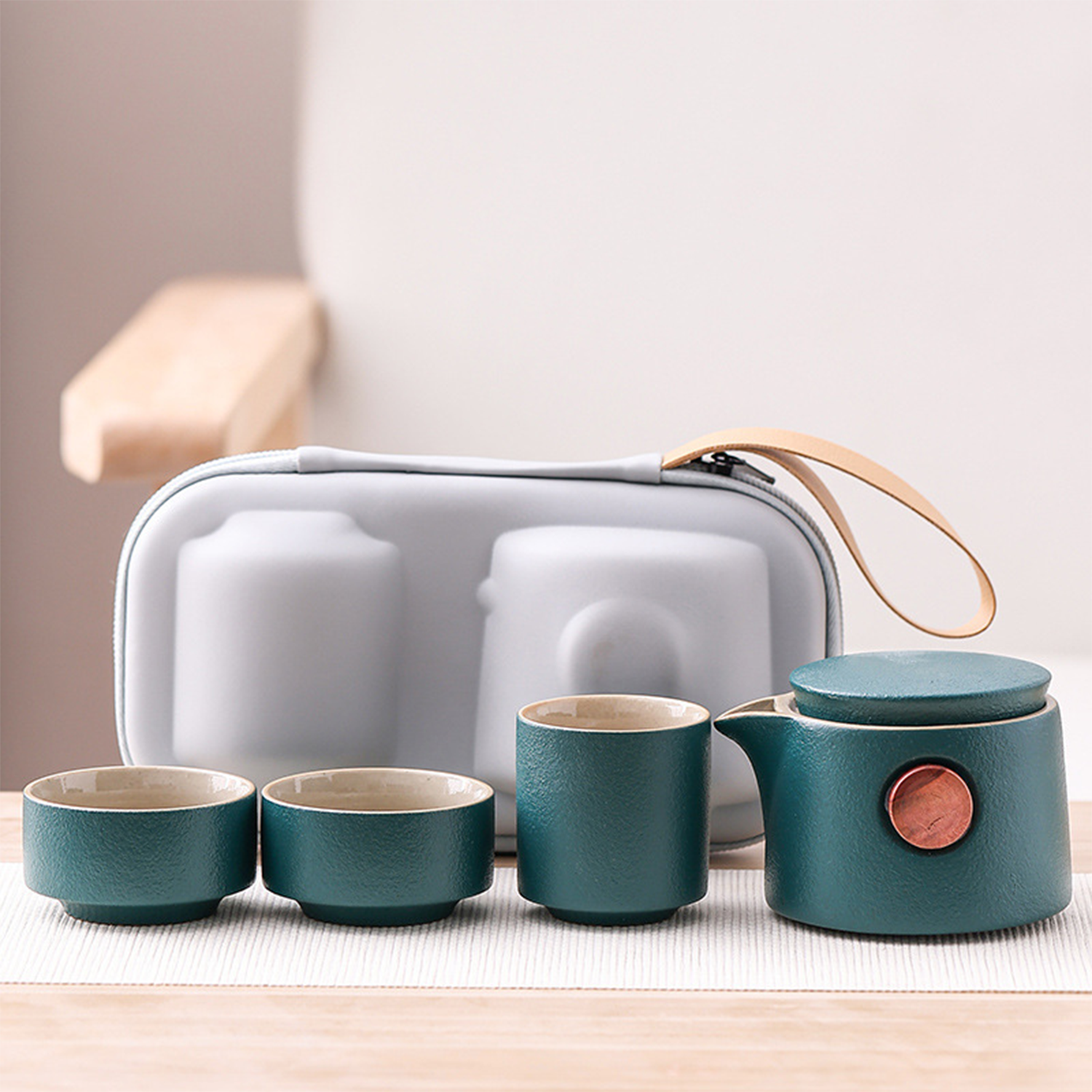 Ceramic Portable Travel Tea Set 3