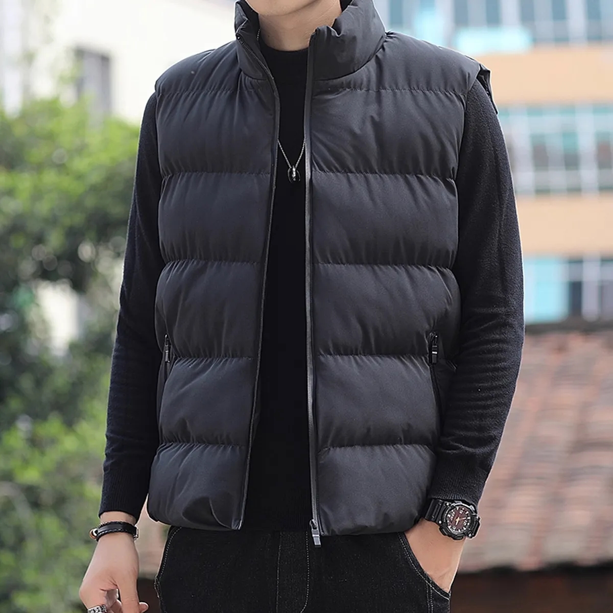 Insulated Puffer Vest With Zip Pockets 6