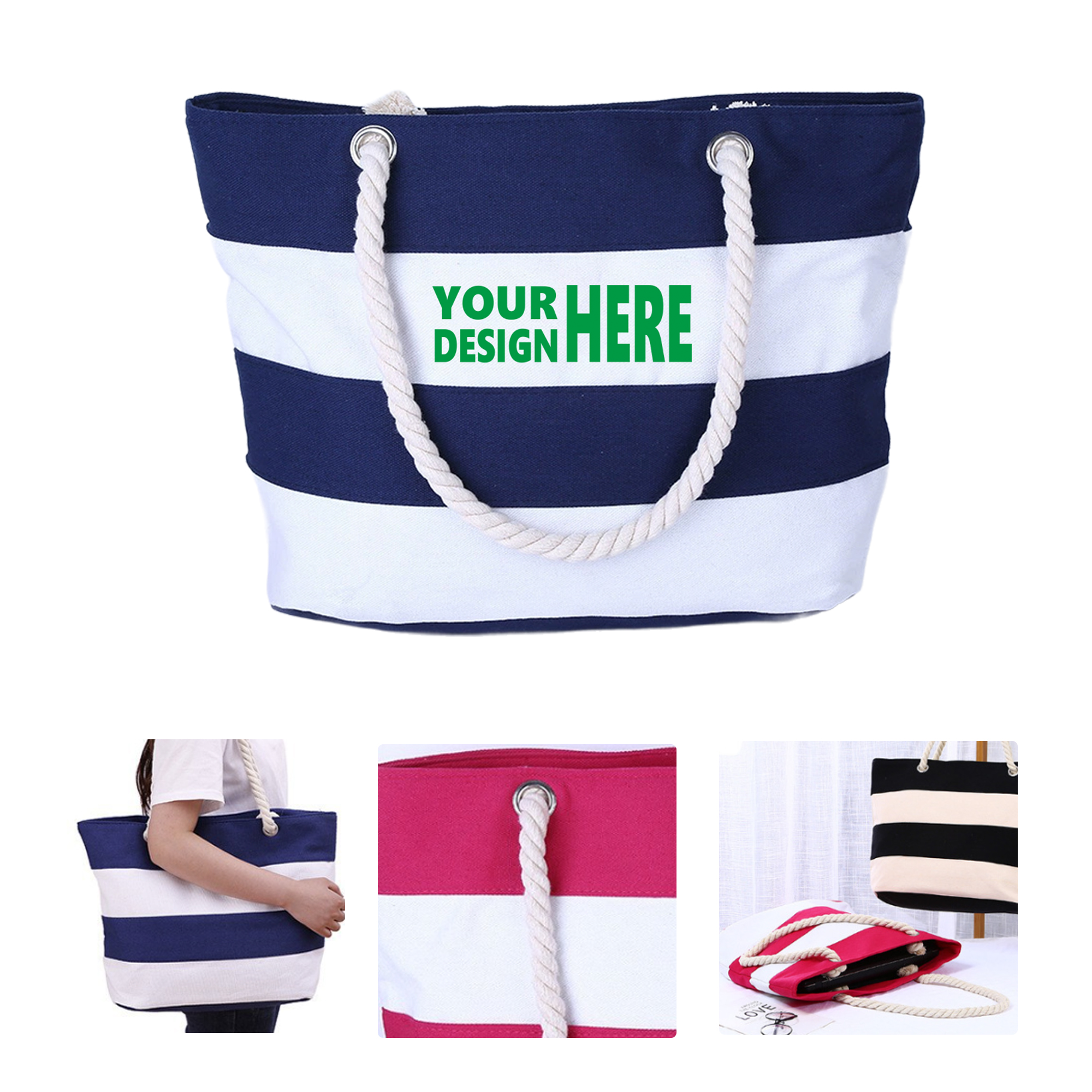 MOQ 50 Stylish Canvas Tote Bag with Jute Rope Handle Custom Logo, custom tote bag with logo imprint 3