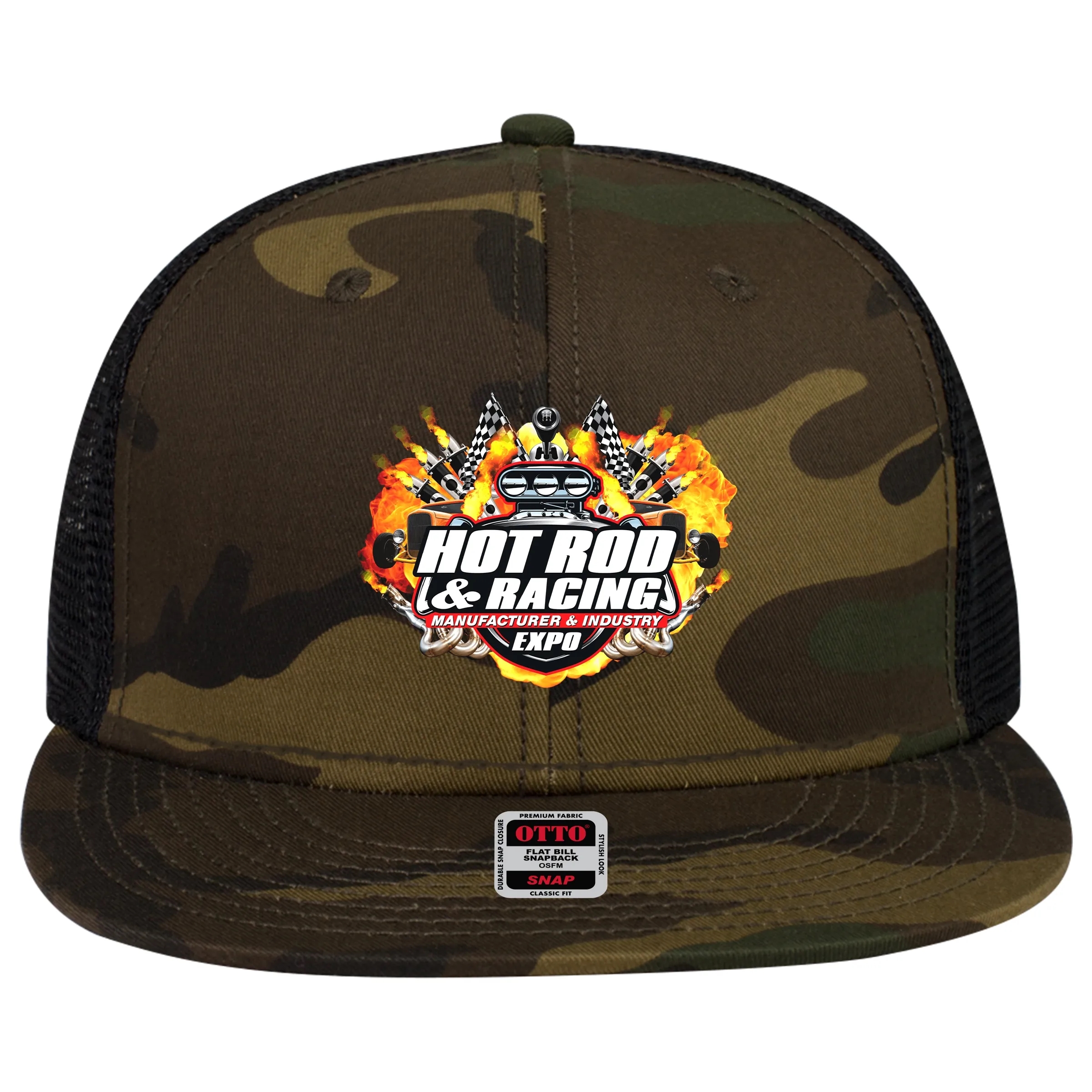 OTTO SNAP 6 PANEL MID PROFILE MESH BACK TRUCKER SNAPBACK HAT 6