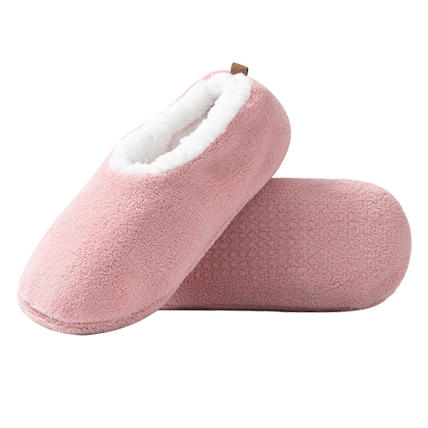 Adult Polyester Fleece Lined Non-Slip Indoor Slipper Socks 4