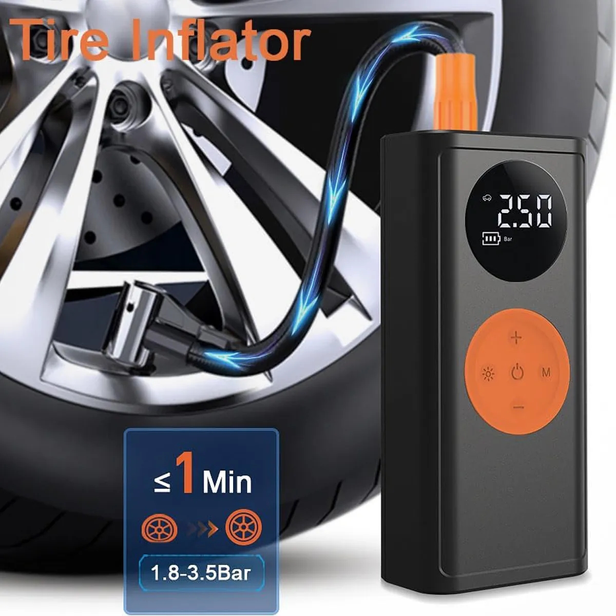 10000mAh Portable Emergency Battery Booter W/Tire Inflator 3