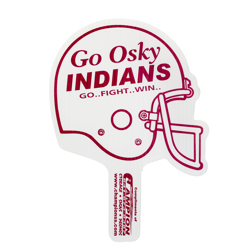 Football Helmet Shape Hand Fan, Screen Printed 33