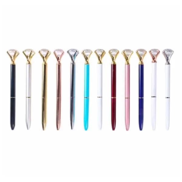 Retractable Diamond Pen Crystal Metal Ballpoint 2