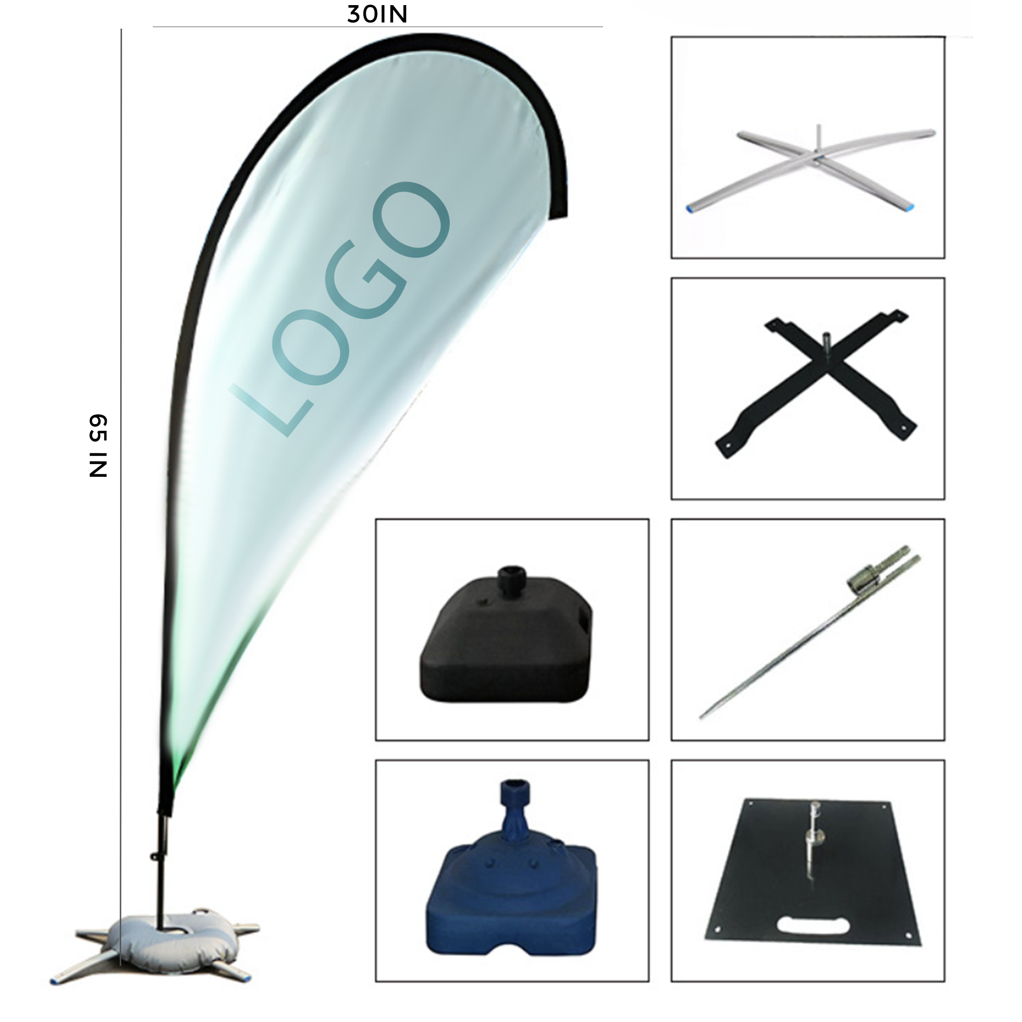 MOQ 10 PCS Drop Shaped Water Filled Flag 2