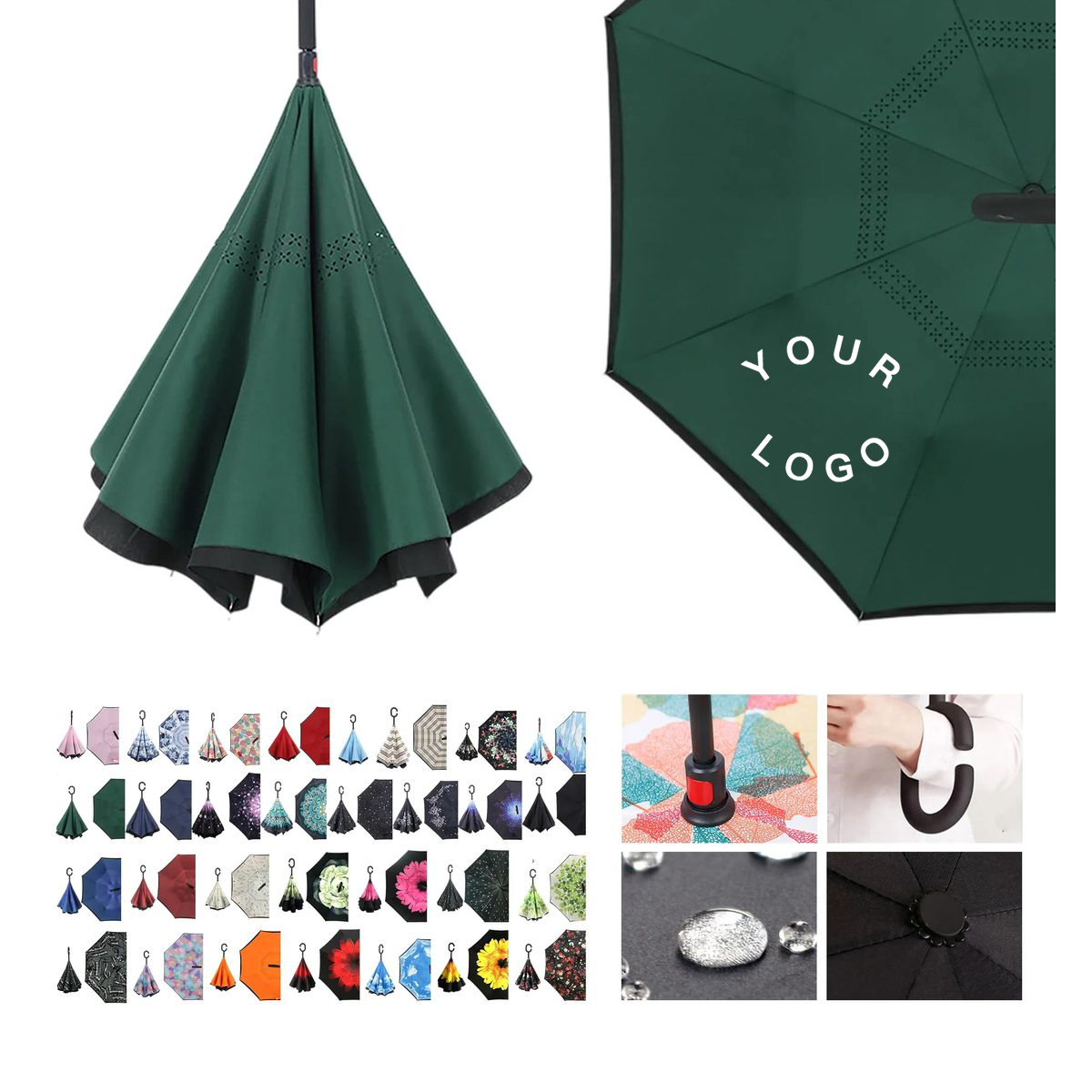 Portable Nylon Reverse Folding Umbrella for Outdoor Use 26