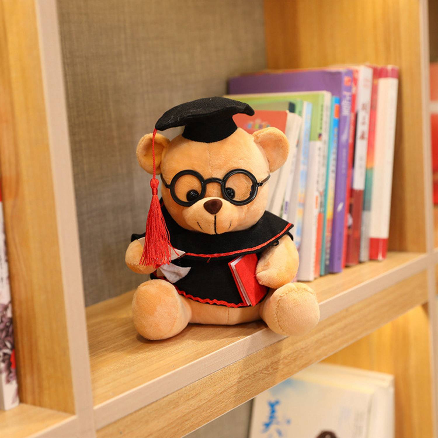 8.5" Short Plush Bear With Graduation Cap & Gown 3