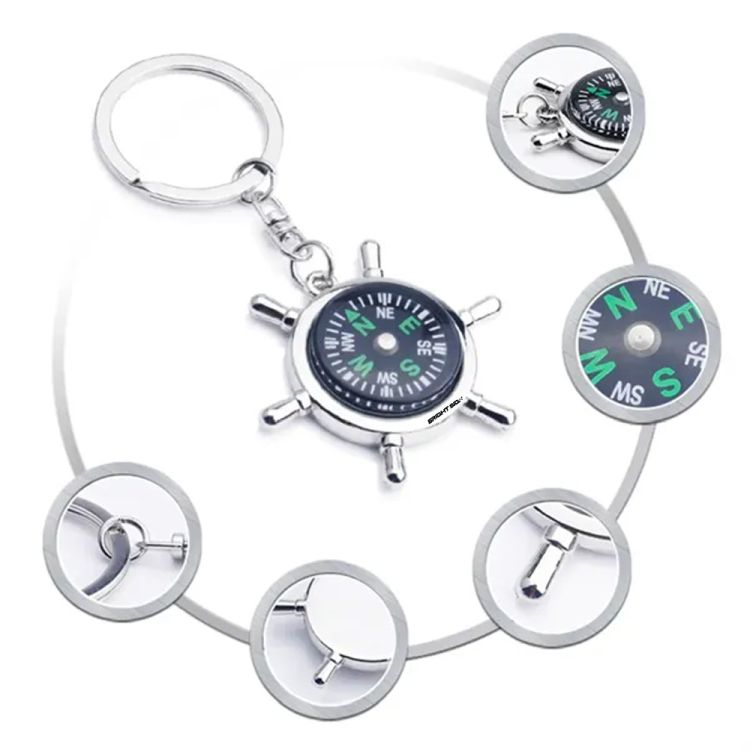 Metal Compass Keychain for Men 2