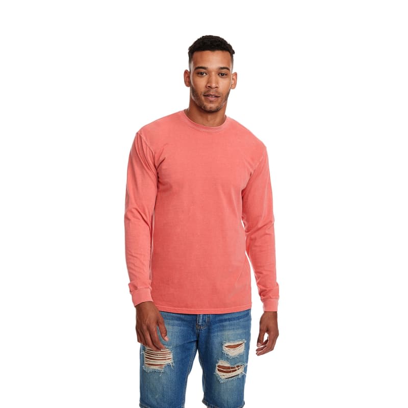 Next Level Apparel Adult Inspired Dye Long-Sleeve Crew With Pocket 6