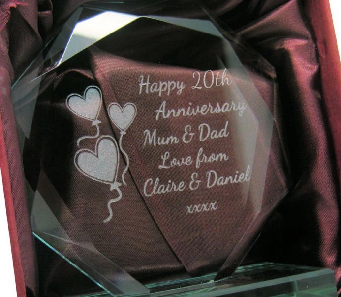 Anniversary Cut Glass Gift Personalised 2