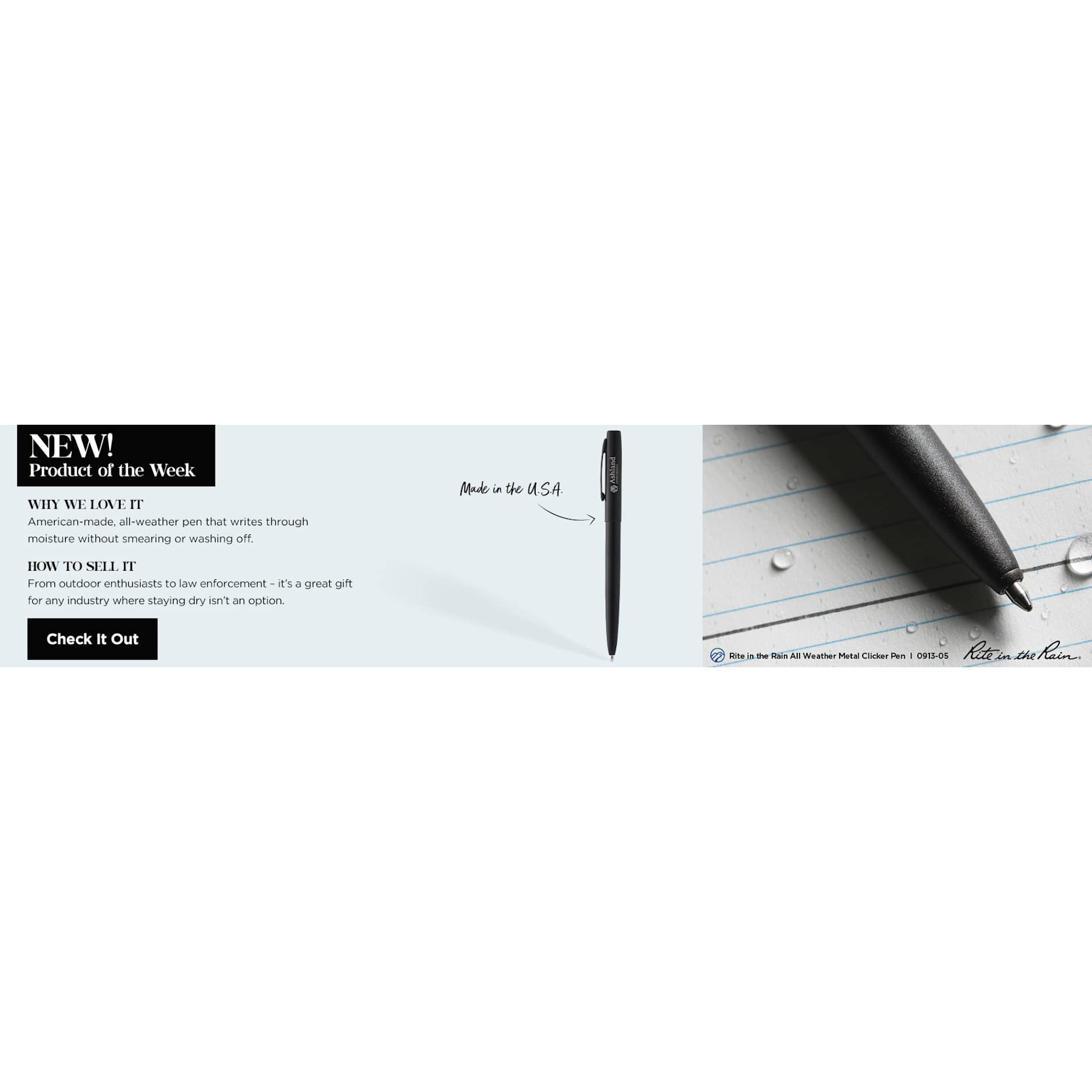 Rite in the Rain All Weather Metal Clicker Pen 30