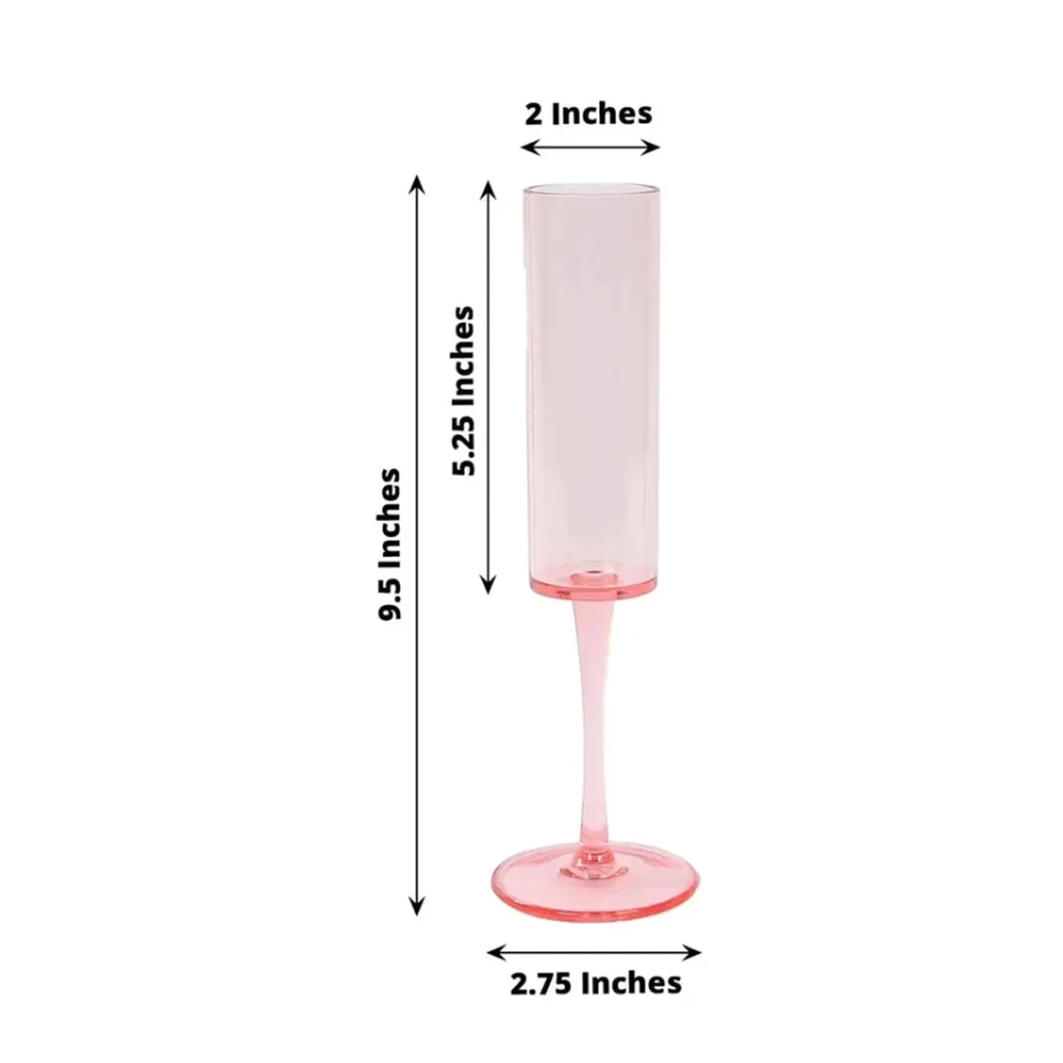 5.5oz. Reusable Plastic Champagne Flutes Wine Glasses 6