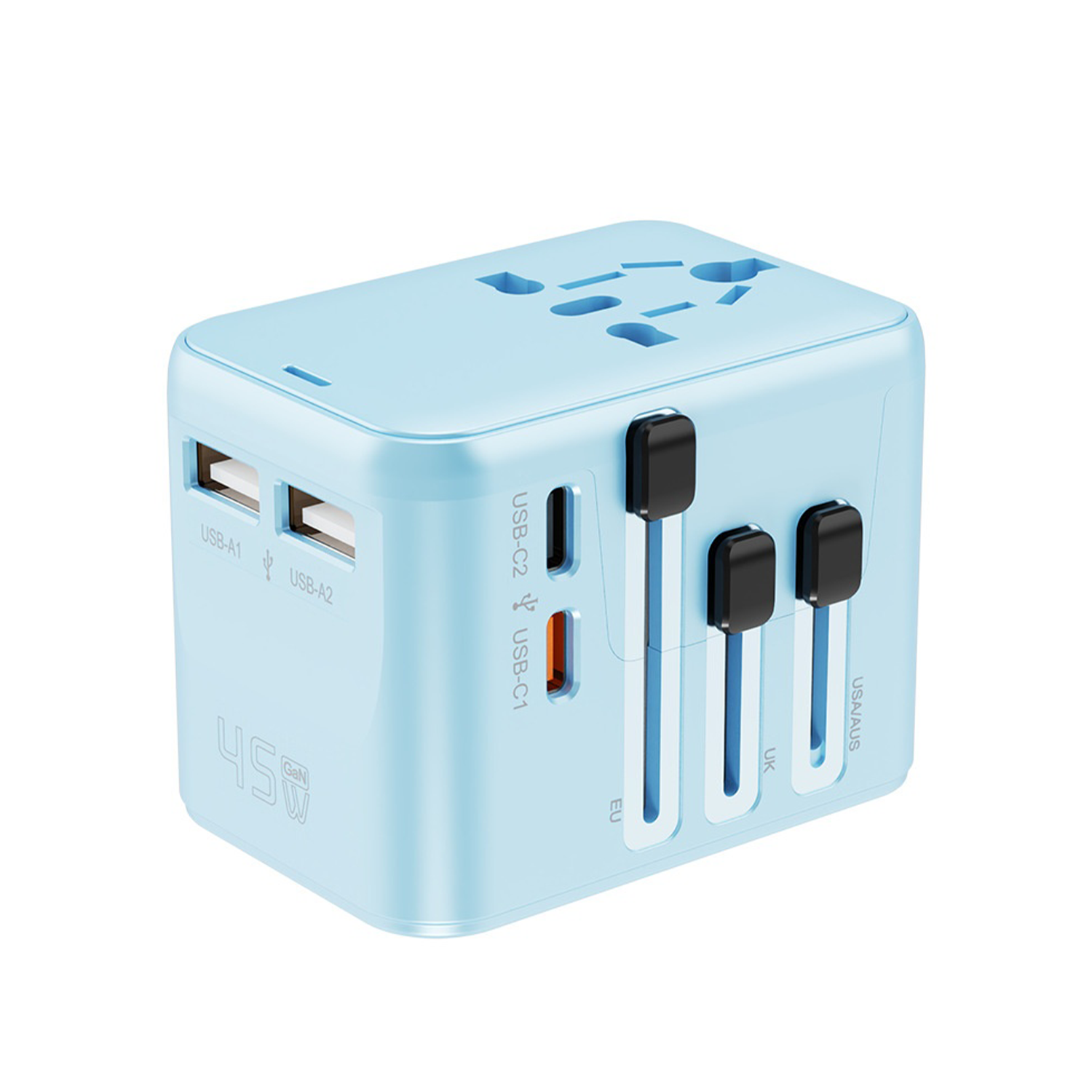 Universal GaN Fast Charging Travel Adapter-Worldwide Use 2