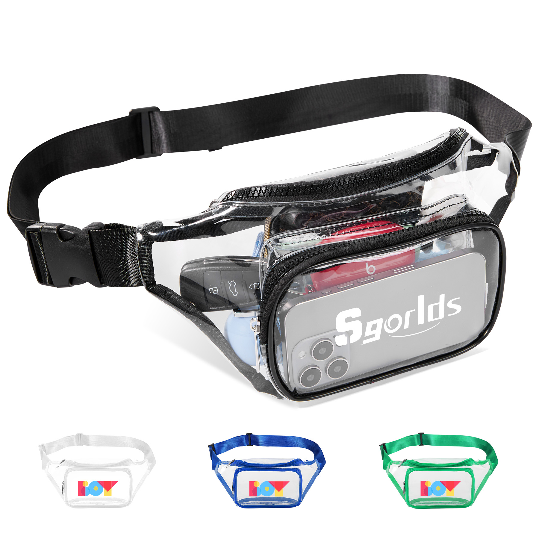 Clear PVC Fanny Pack W/ Two Pockets 10