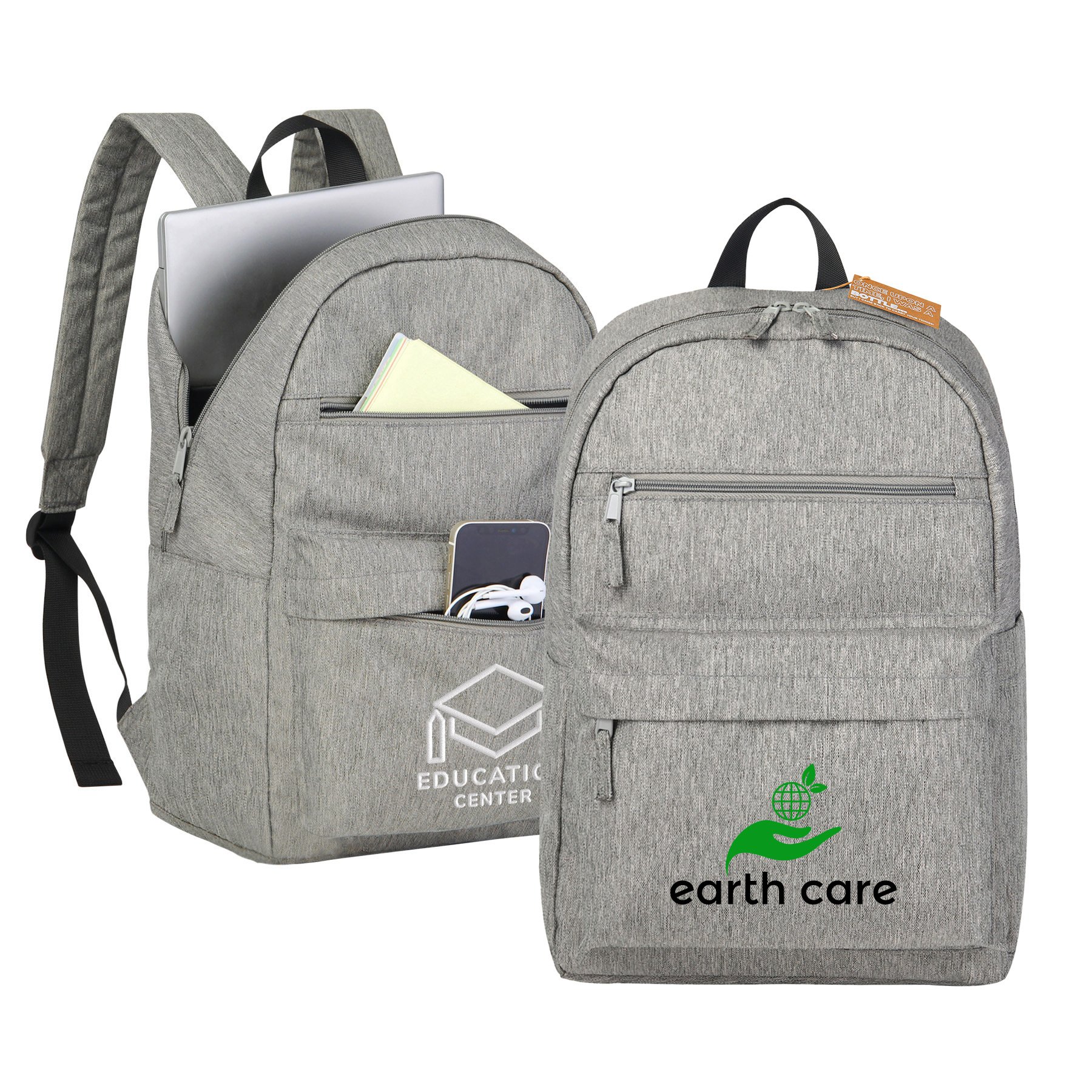 EcoVenture RPET Heathered 15'' Laptop Backpack 8
