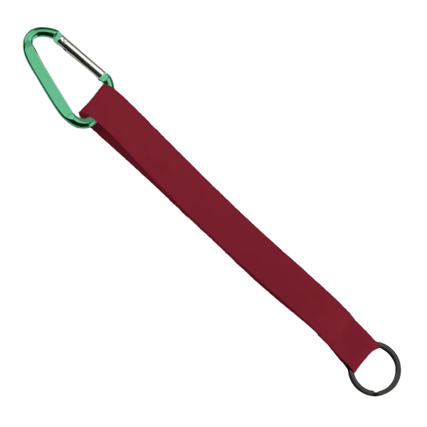 3/4" Sewn Polyester Keychain with Metal Split-Ring and Carabiner 184