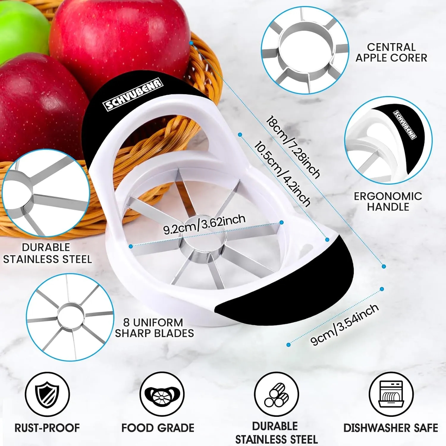 3.5 Inch Stainless Steel Apple Slicer 9