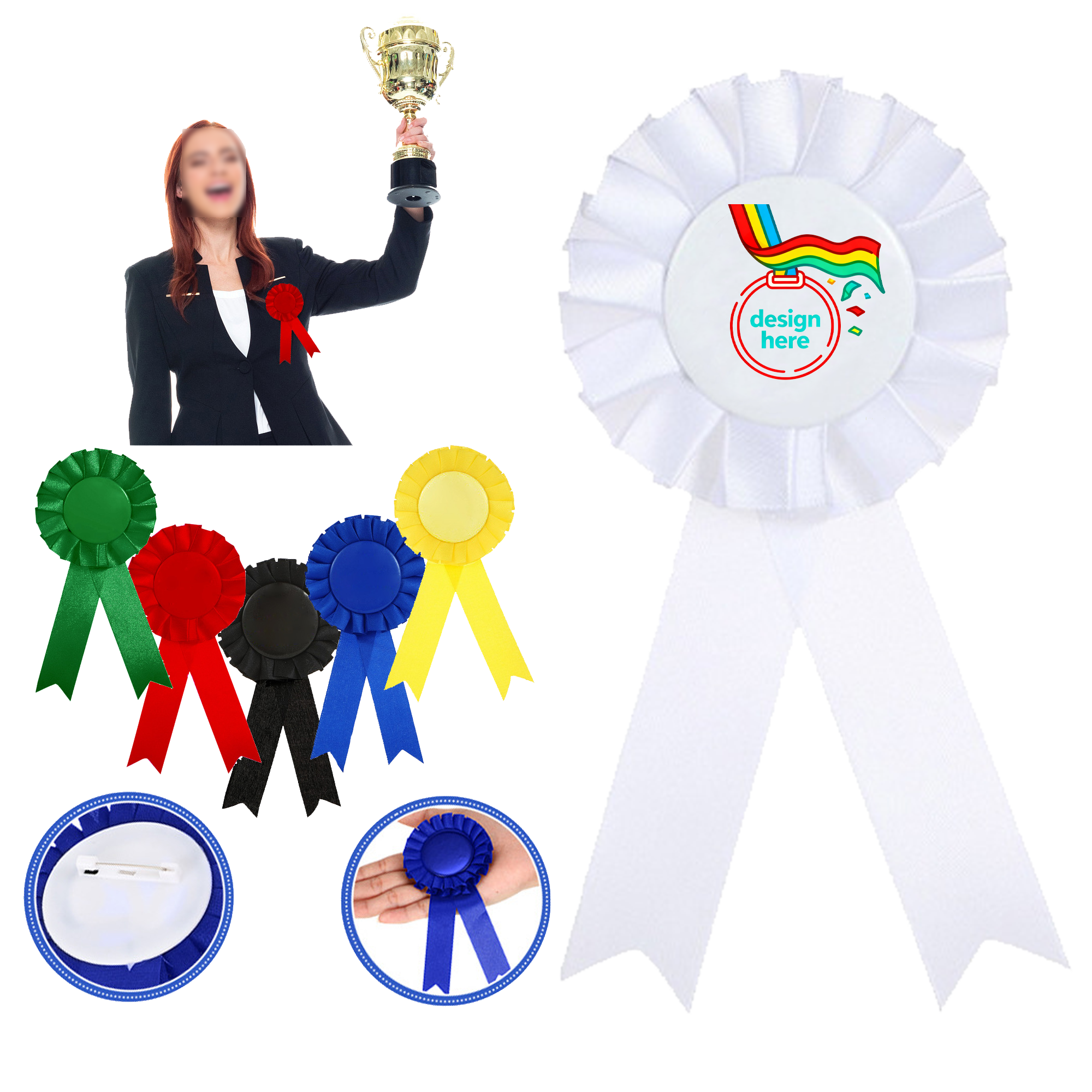 Premium Customized Ribbon Award Badges 2