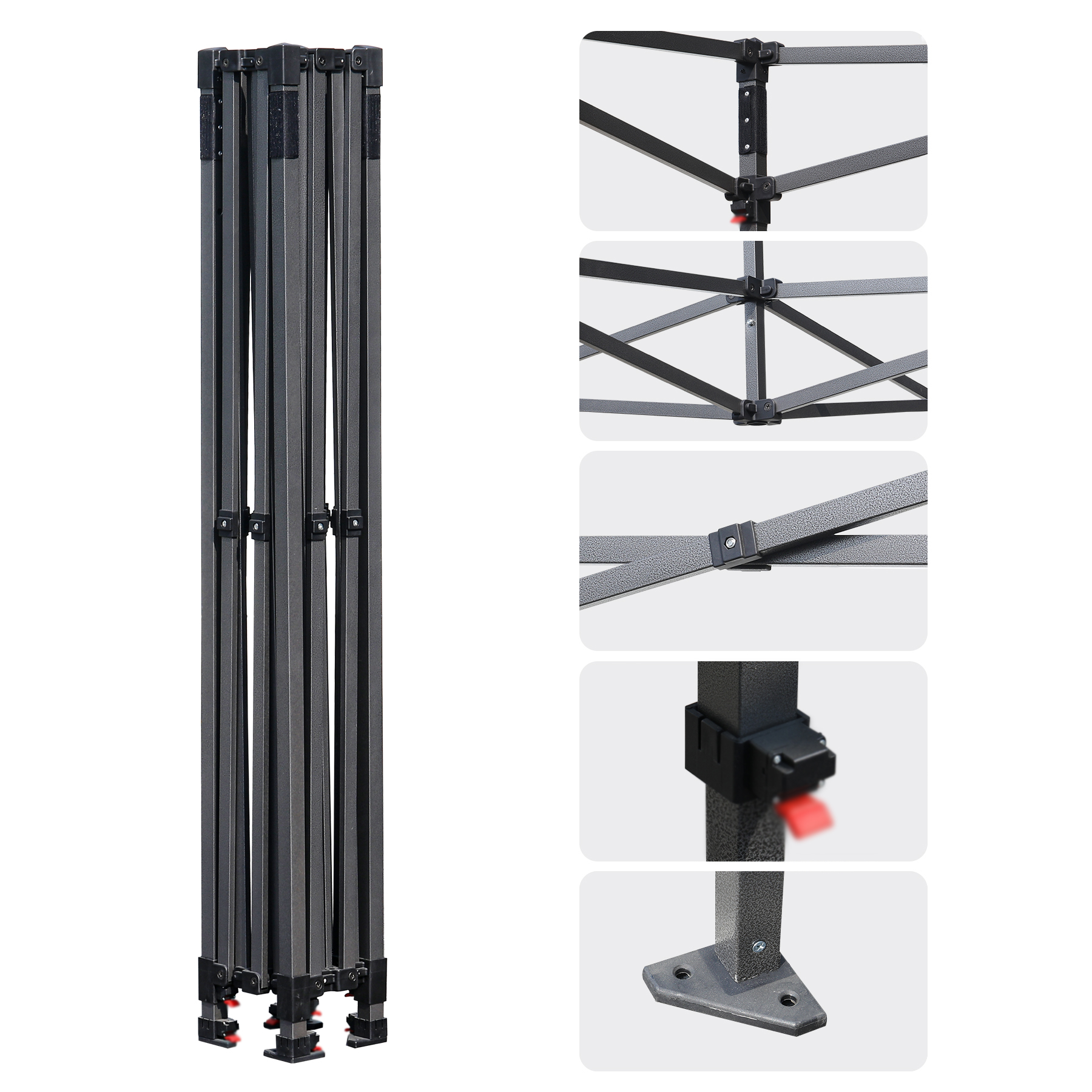 10'x10' Heavy Duty Steel Pop Up Canopy w/600 Denier Polyester 1