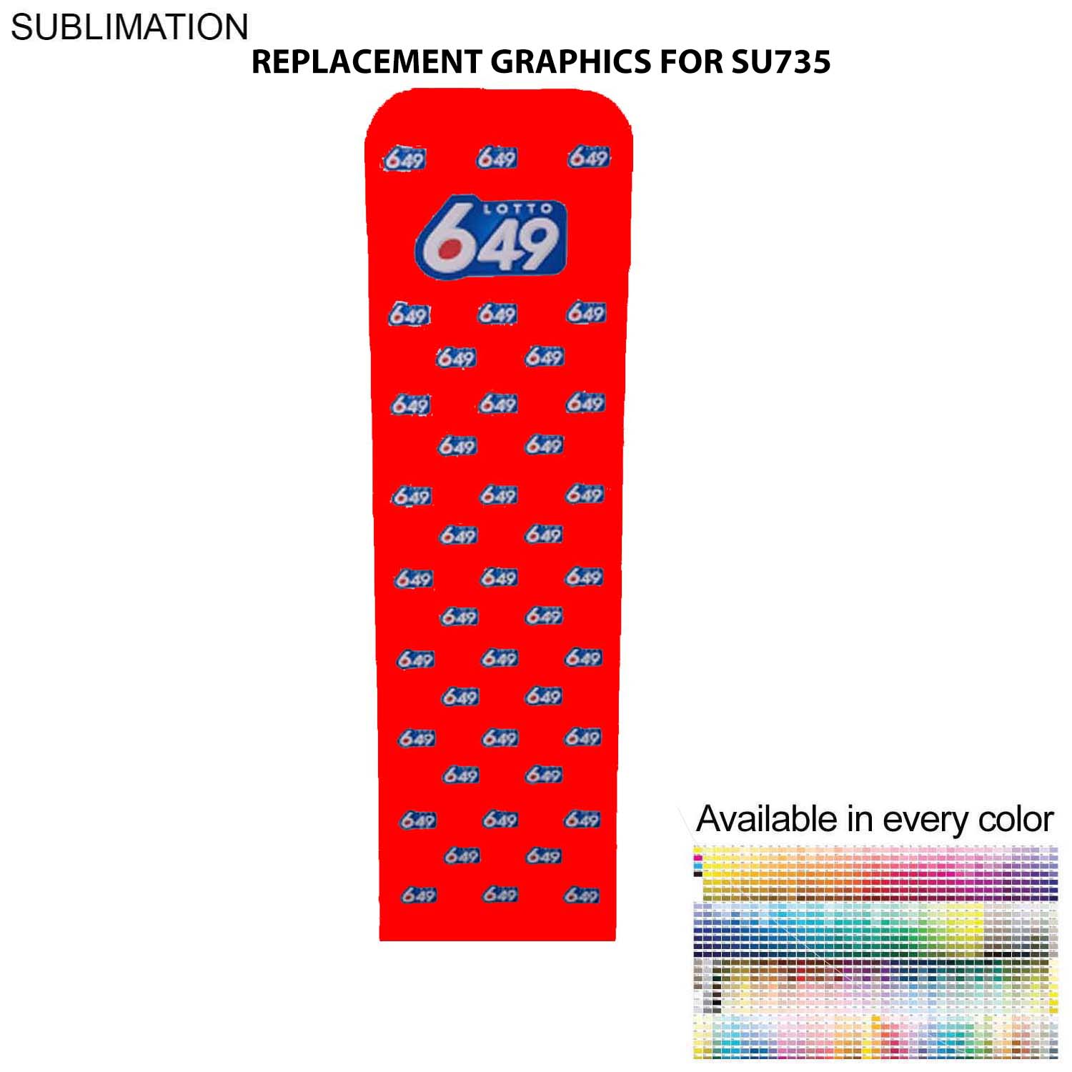 72 Hr Fast Ship - Replacement Graphics Double Sided 2'W x 90"H EuroFit Tension Fabric Slip on cover 1