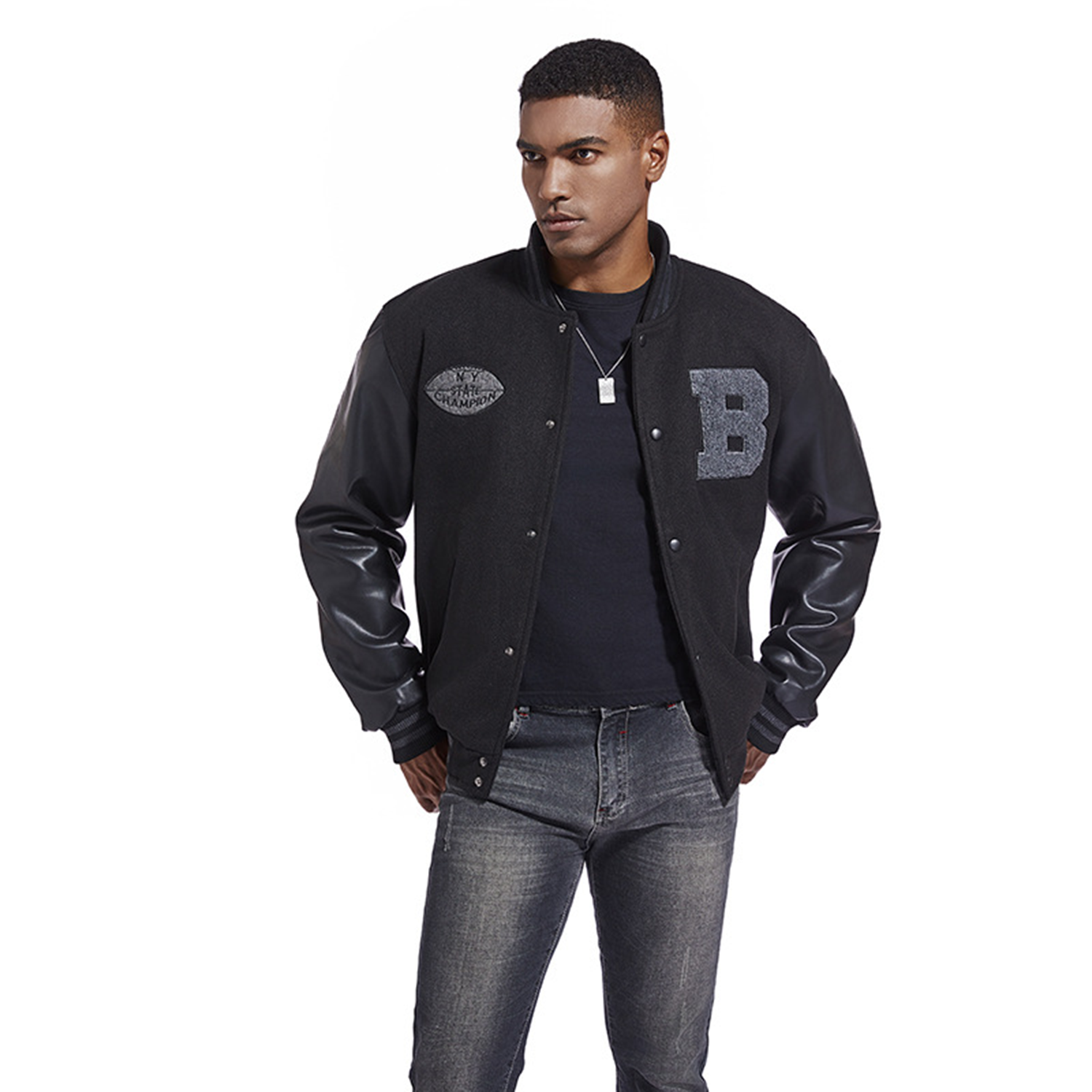 Fashion Padded Men's Baseball Jacket 3