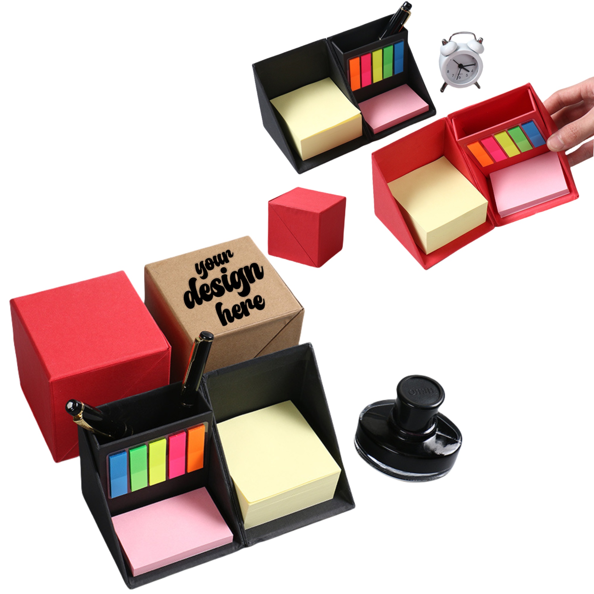 Sticky Notes Cube Box With Pen Holde 3