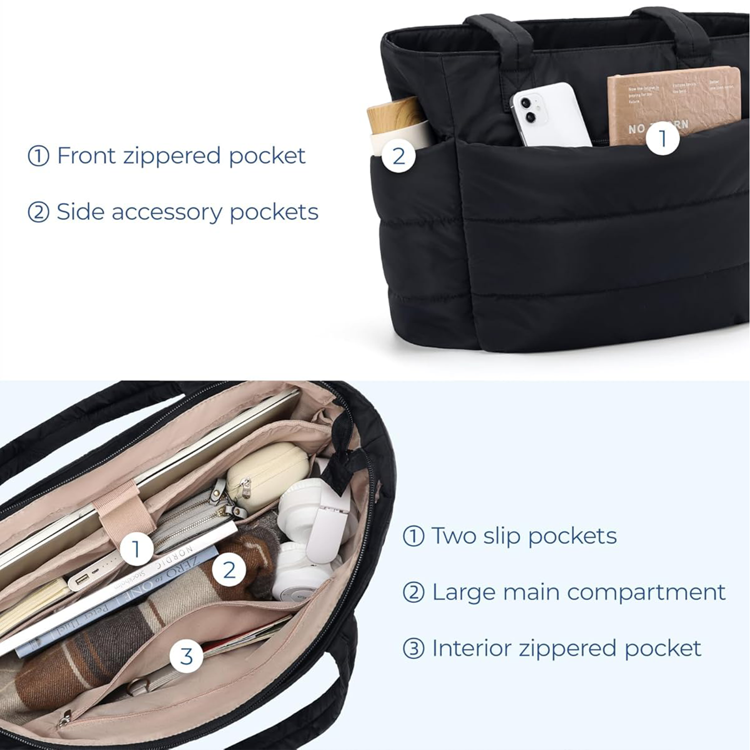 Lightweight Puffy Tote Bag 6