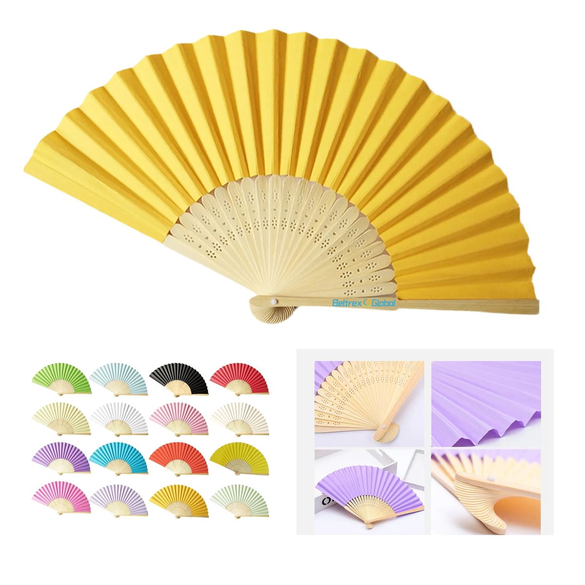 Decorative Bamboo Paper Fan with Silkscreen Printing 17