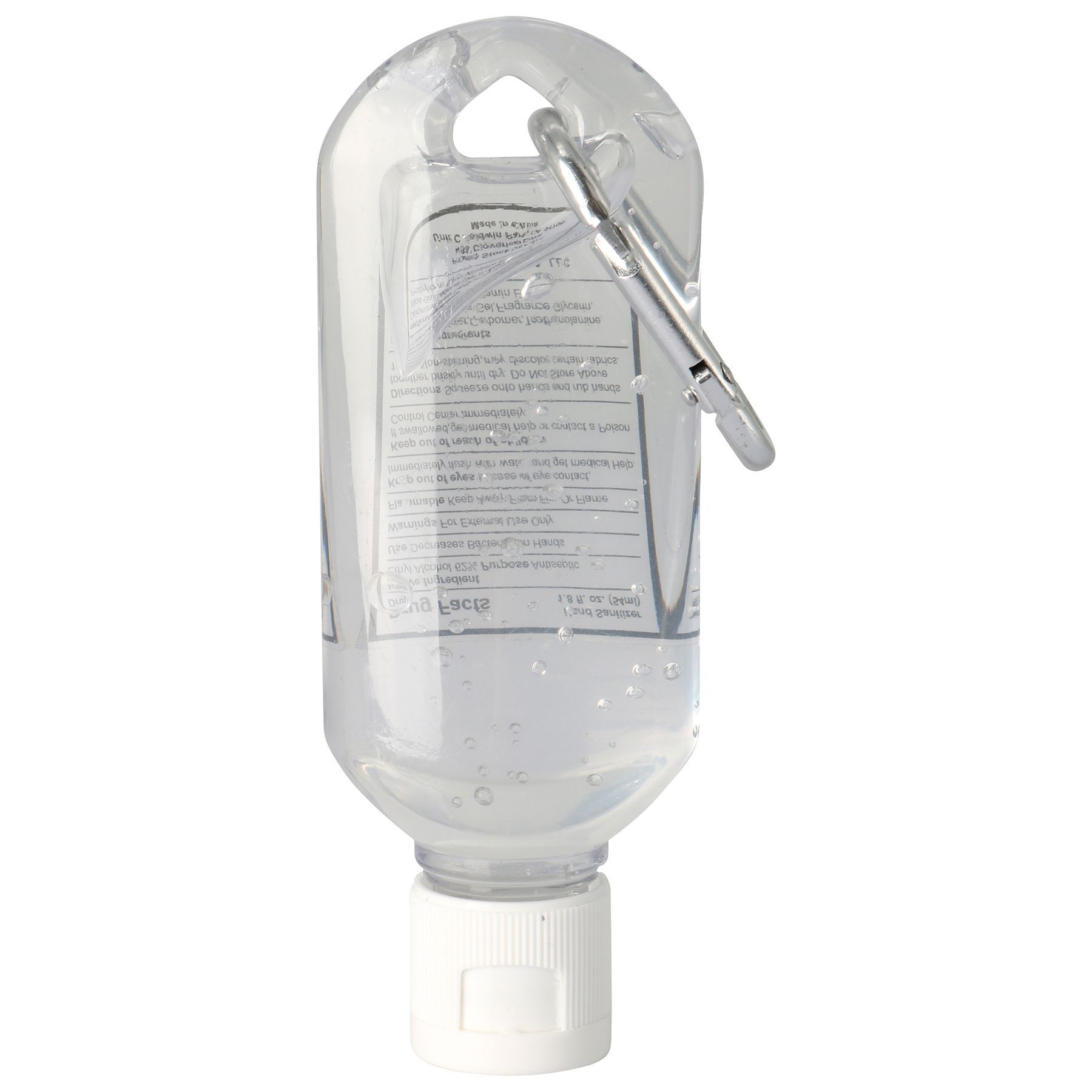 54ml (1.8oz) Antibacterial Hand Sanitizer Gel with Color-Matched Carabiner & Custom Label 6