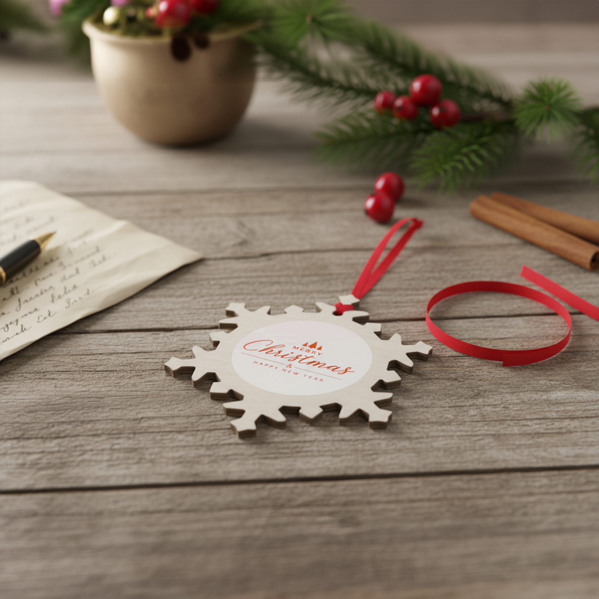 Custom Printed Wooden Christmas Ornaments – Rustic Holiday Keepsakes for Gifting & Traditions 3
