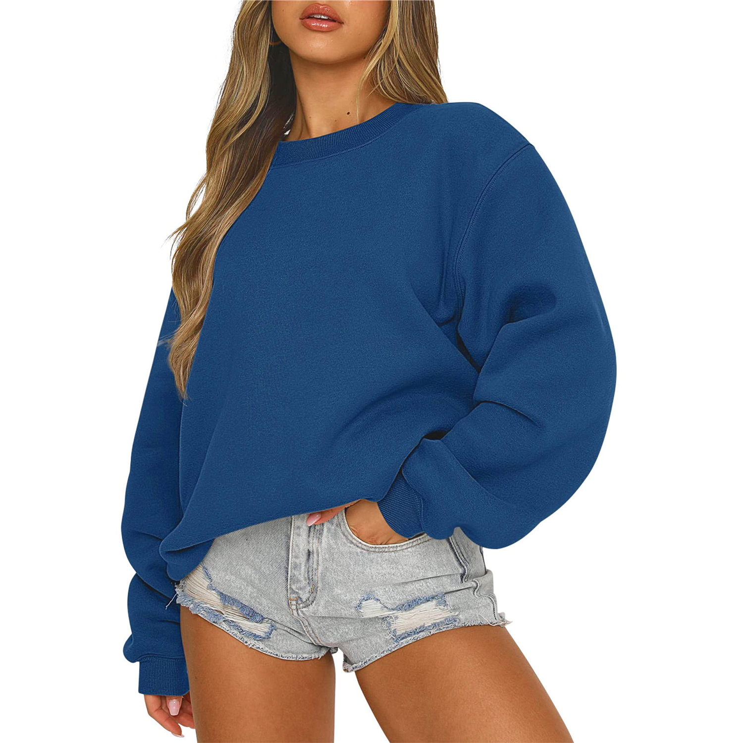 Women's Long Sleeve Sweatshirt Casual Crewneck Loose Fit 2
