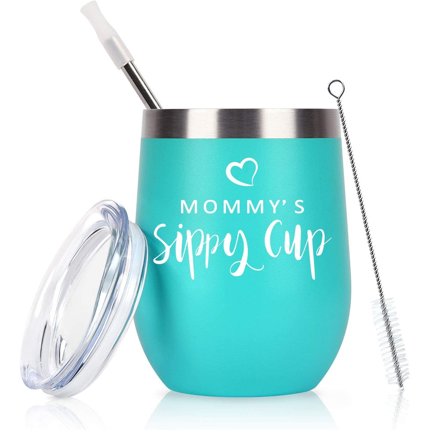 12 ounce Steel insulated wine/whisky tumbler with locking lid and straw 1