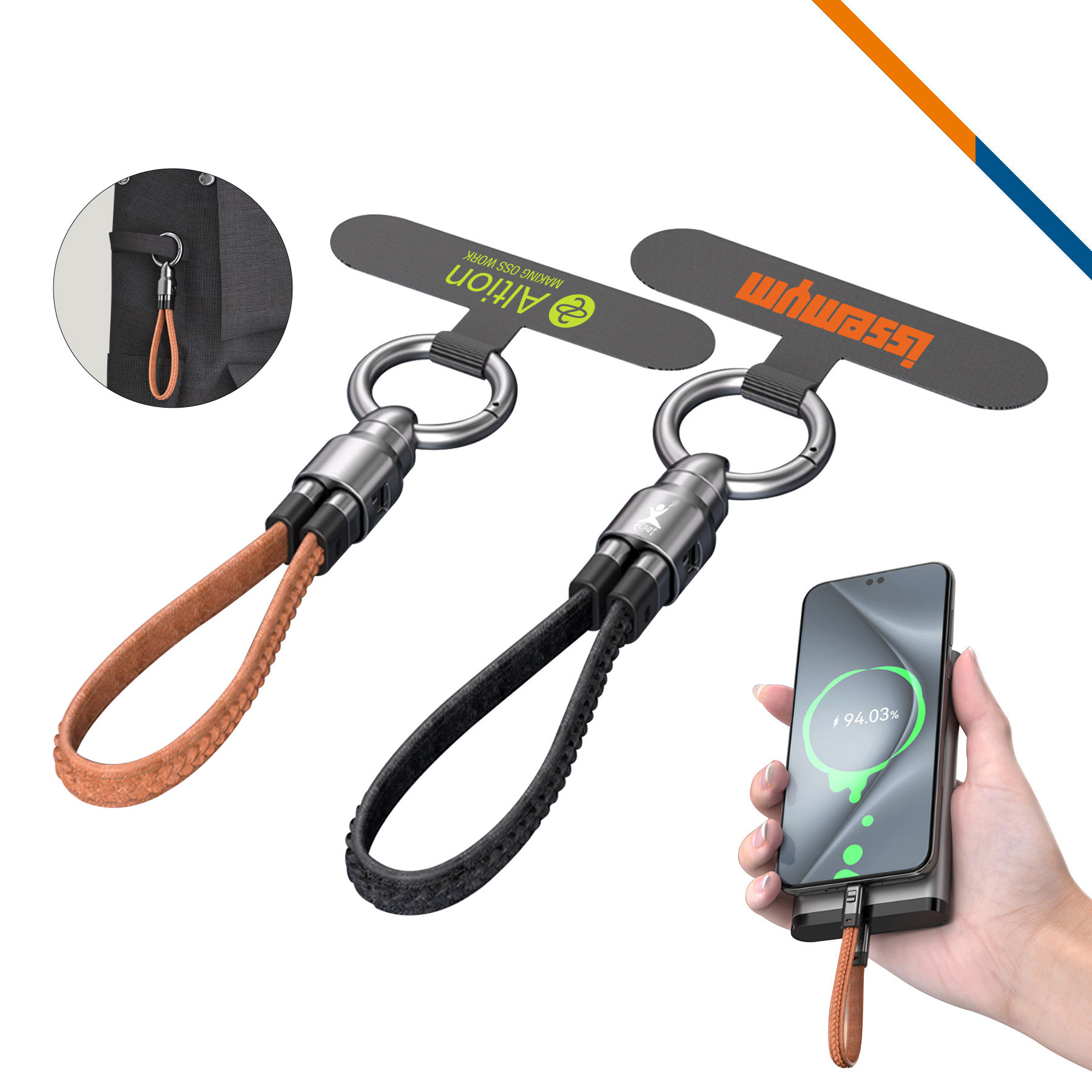 Knot Phone Tether Wristlet Fast Charging Cable 3