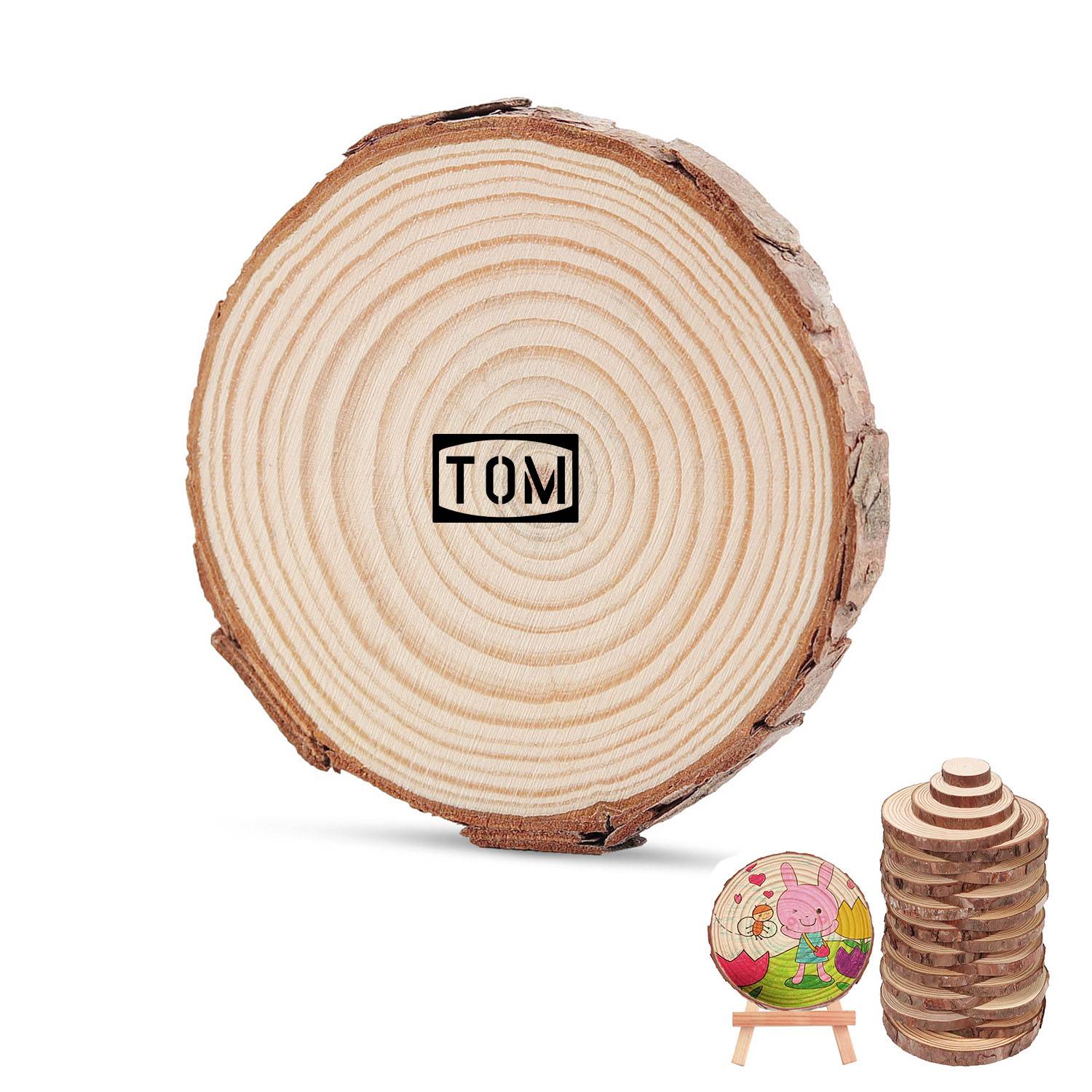 4-4.7 Inch DIY Kids Arts Round Wood Coaster 9
