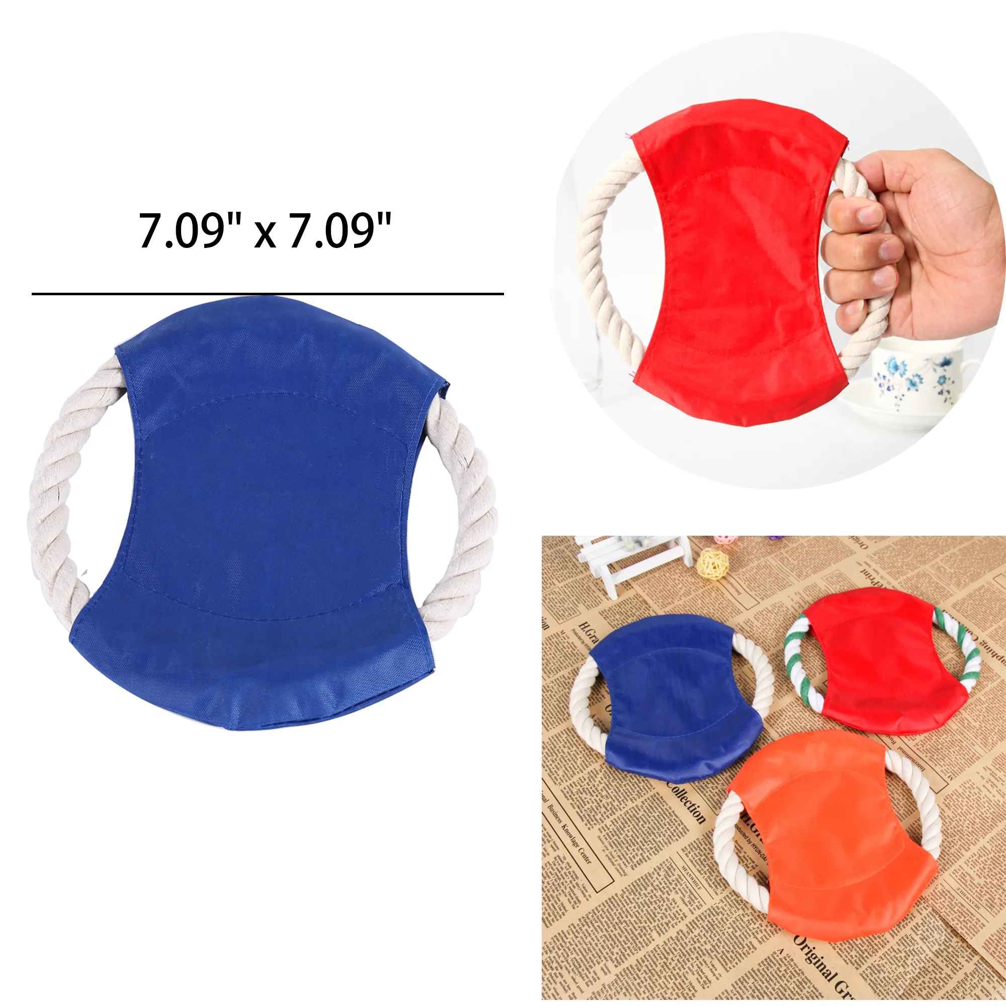 Pet Dog Flying Daisc Round Rope Toy 2