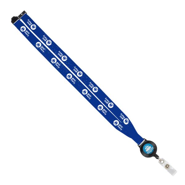 IMPORT 3/4" Polyester Lanyard with Retractable Badge Reel and IPH7 back of neck convenience release. 189