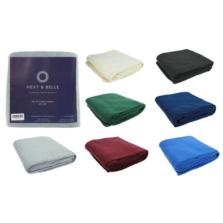 Polar Fleece Throw Blankets - Burgundy 50" x 60" 1