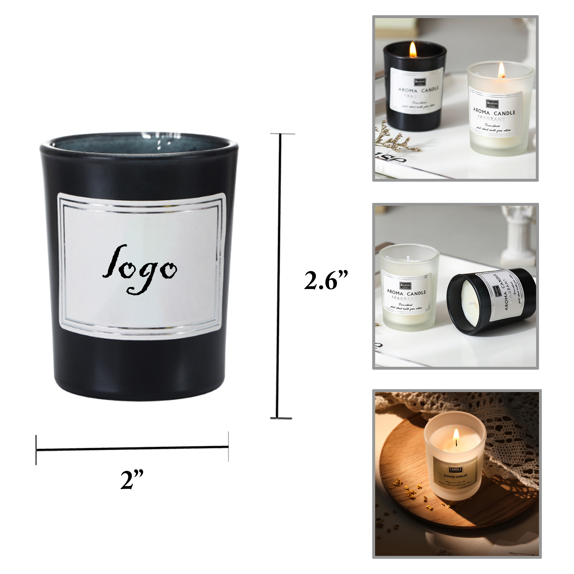 MOQ50 Frosted Soy Wax Candles with Scent 1